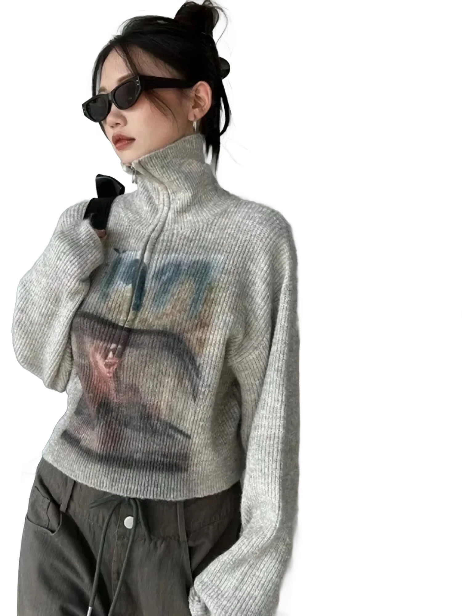 '1989' Chic Knit Half Zip Sweater - Image 2