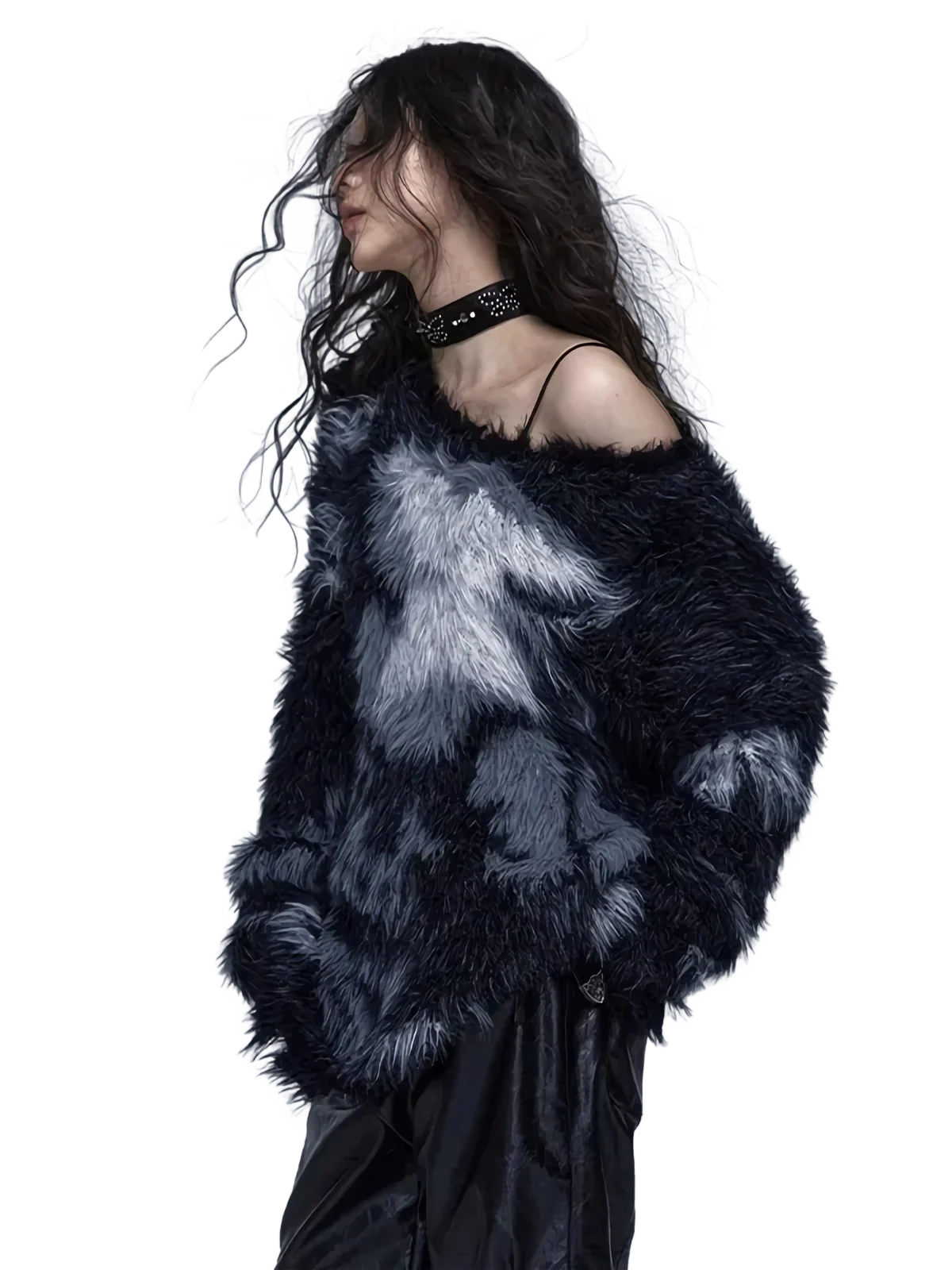 Abstract Furry Knit Sweater - Image 5