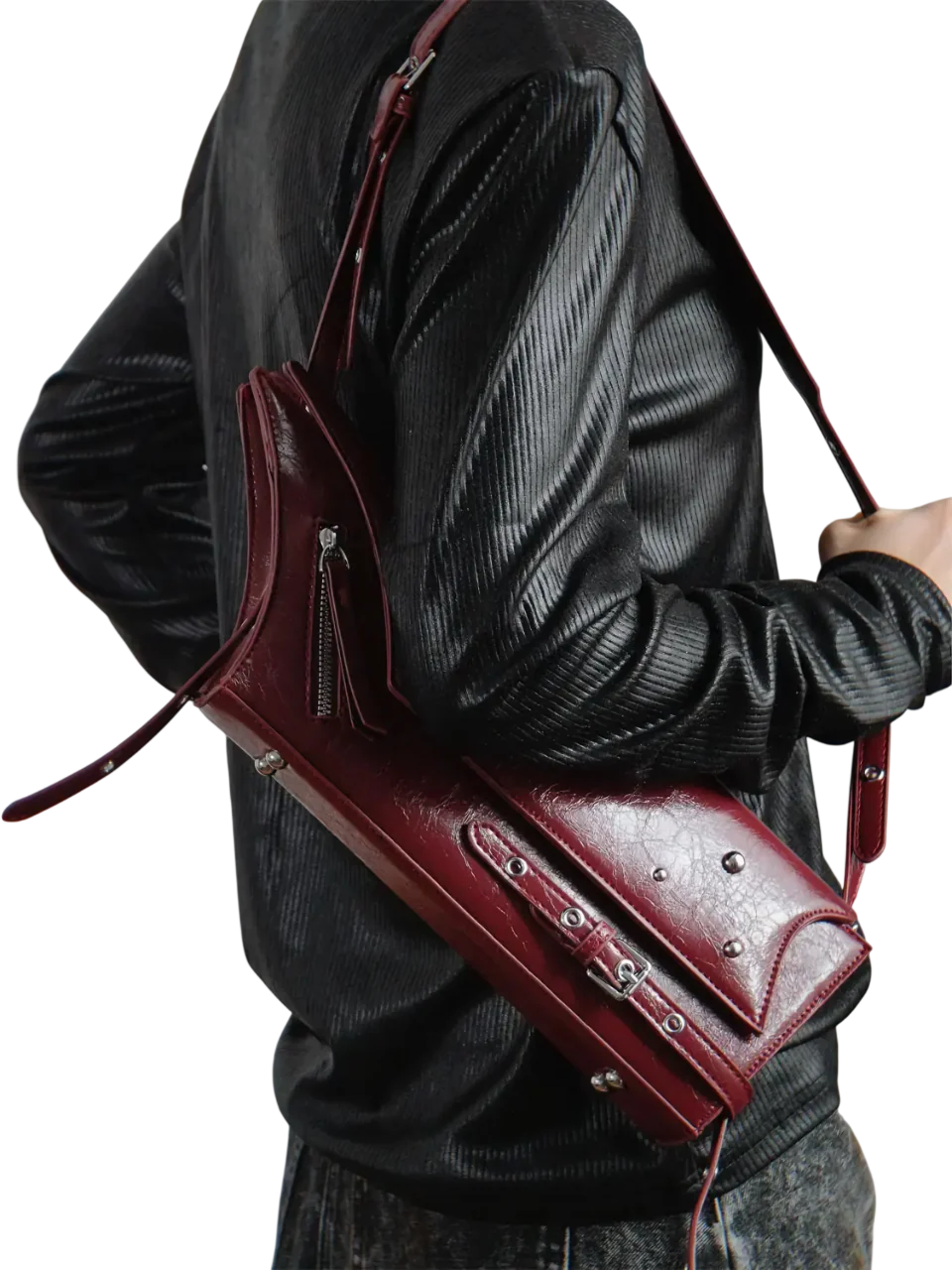 'Aero' Faux Leather Studded Sling Bag - Image 2