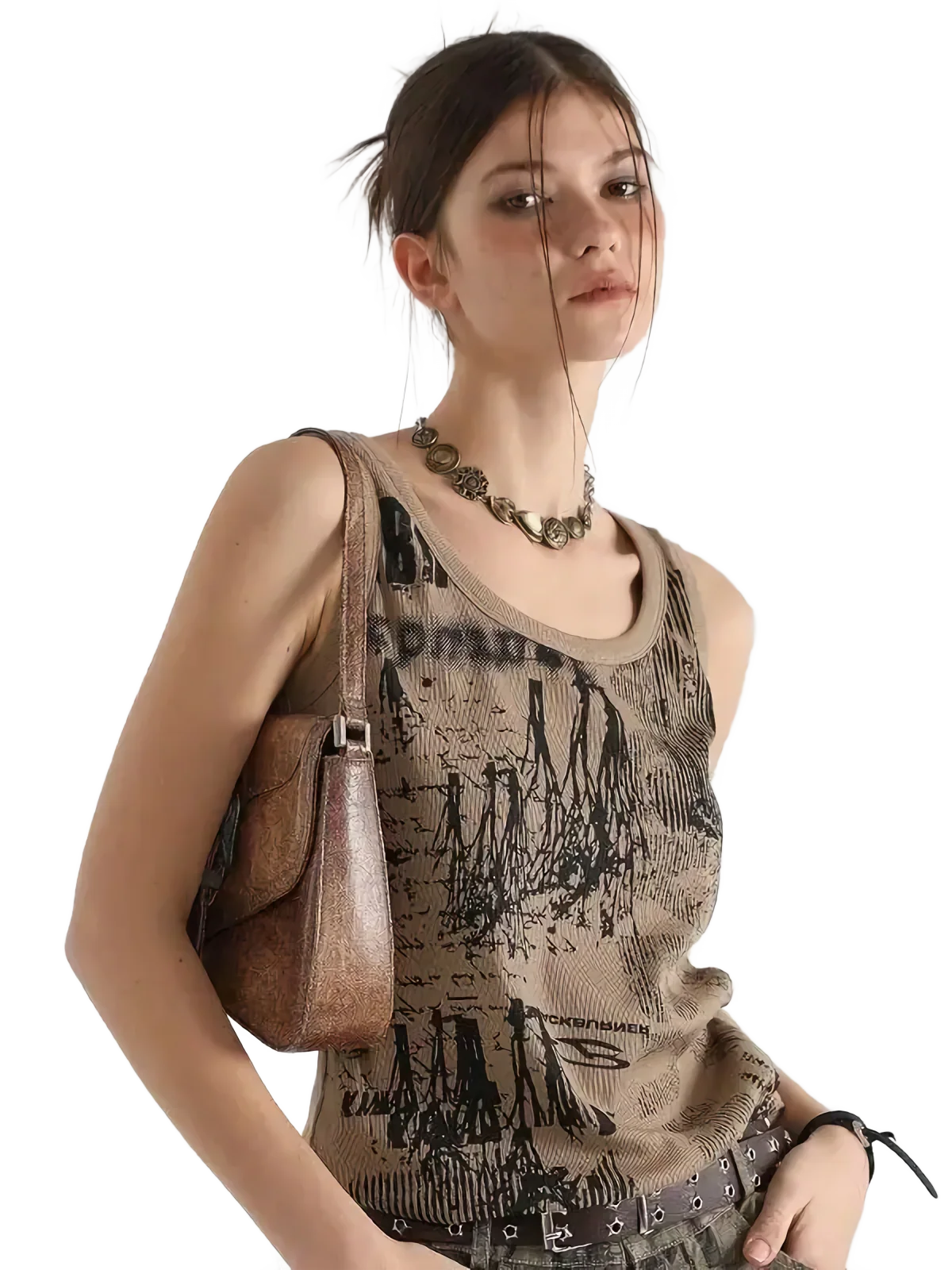 'Aftermath' Distressed Graphic Print Tank Top - Image 3