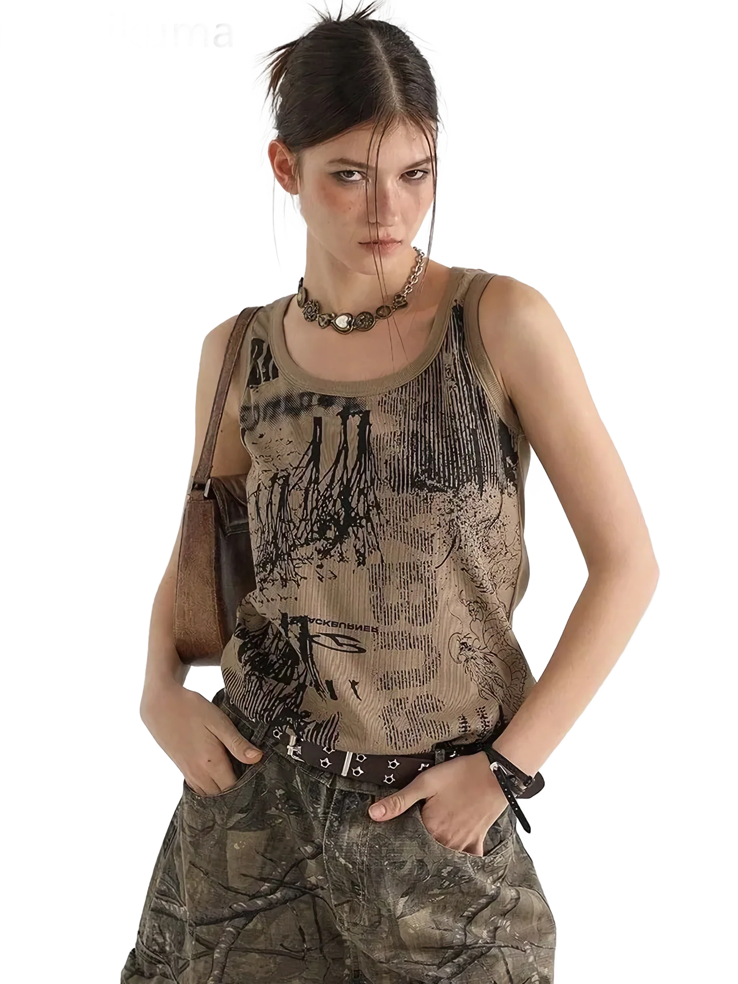 'Aftermath' Distressed Graphic Print Tank Top - Image 4