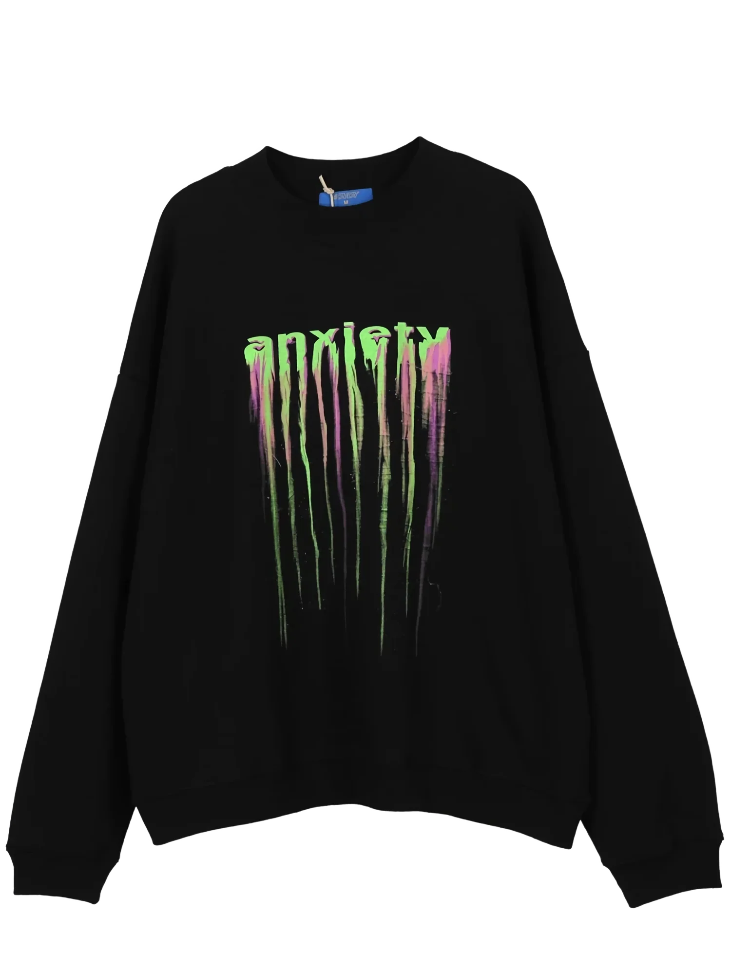 Anxiety Print Long Sleeve Cotton Tee - Image 3