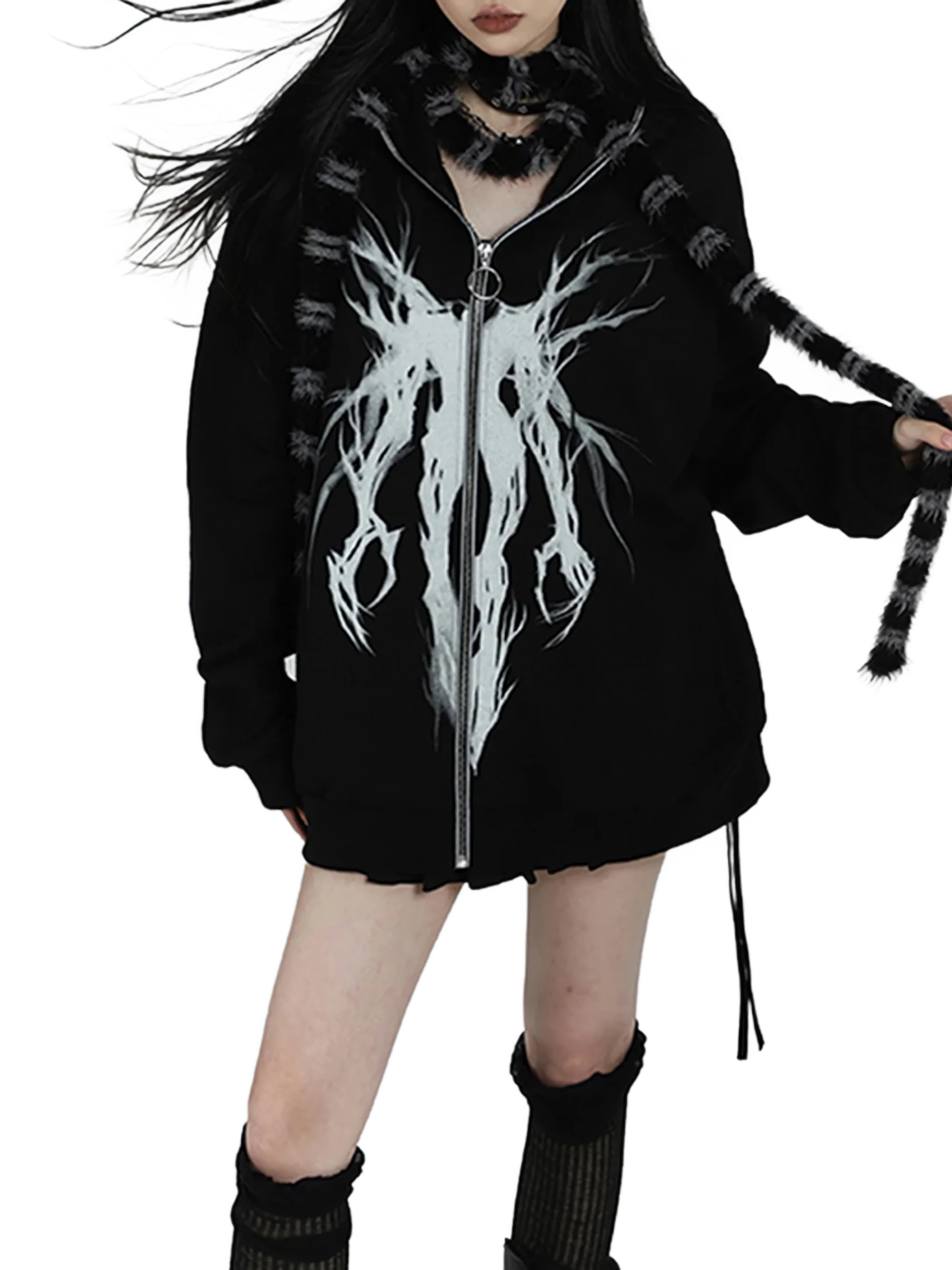 'Banshee' Abstract Full Zip Hoodie
