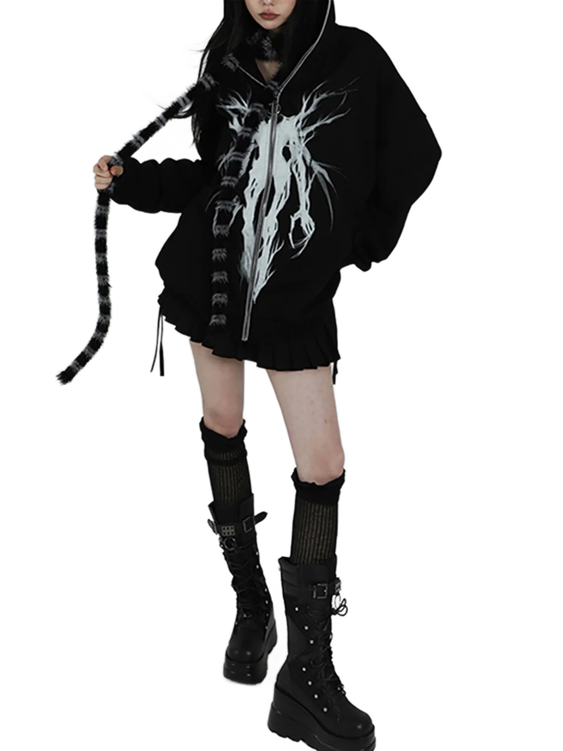 'Banshee' Abstract Full Zip Hoodie - Image 2