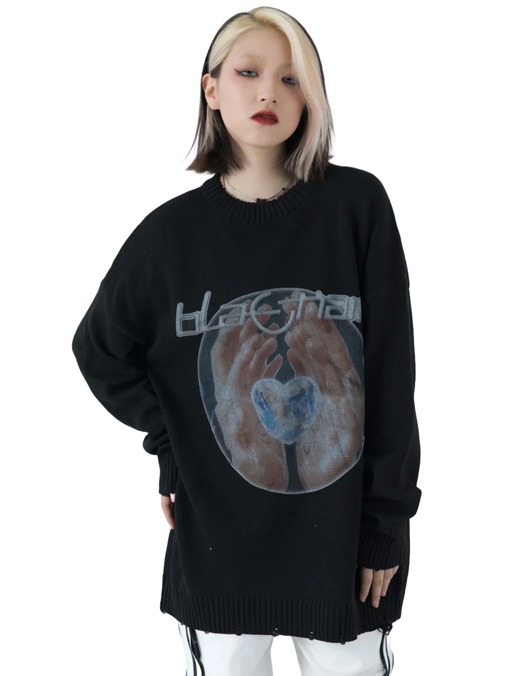 'Black Air' Oversized Knit Sweater