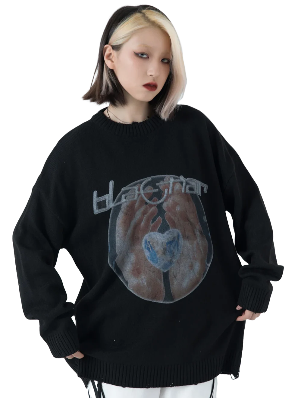 'Black Air' Oversized Knit Sweater - Image 3