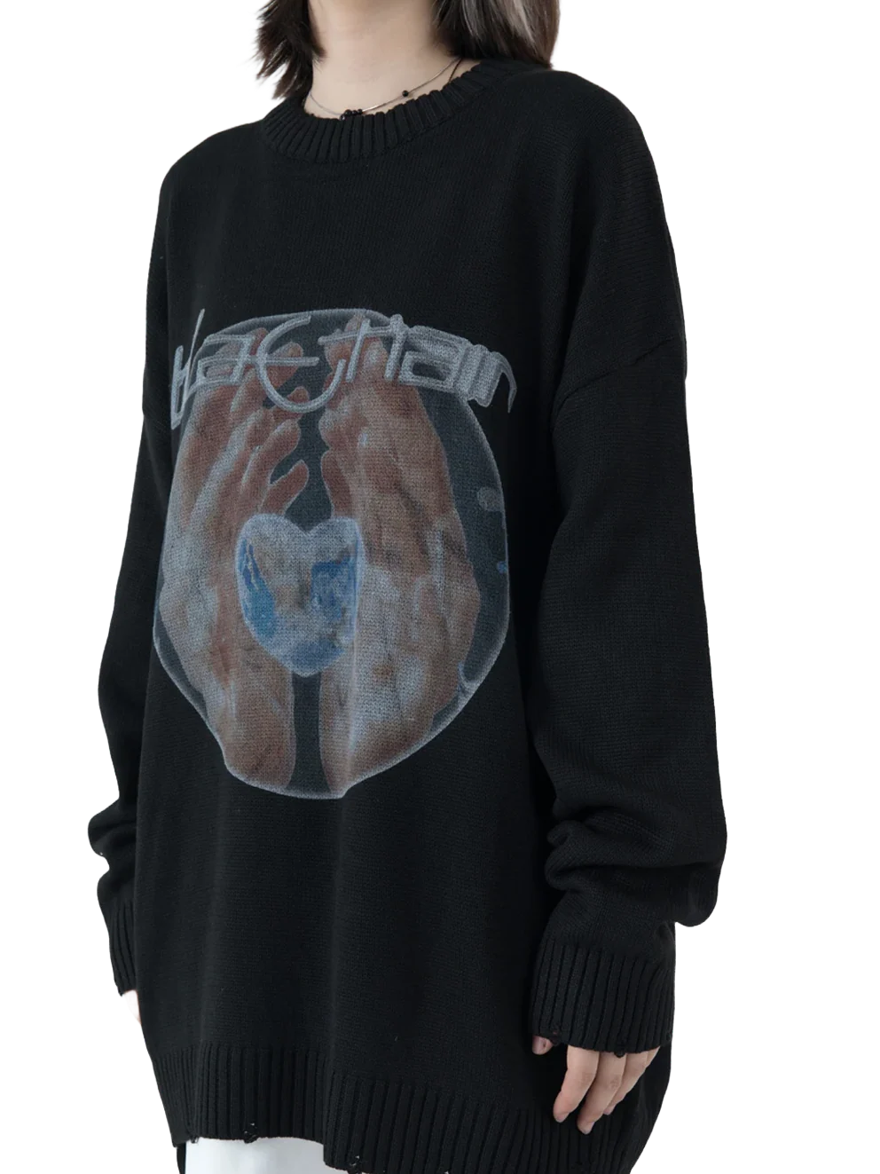 'Black Air' Oversized Knit Sweater - Image 4