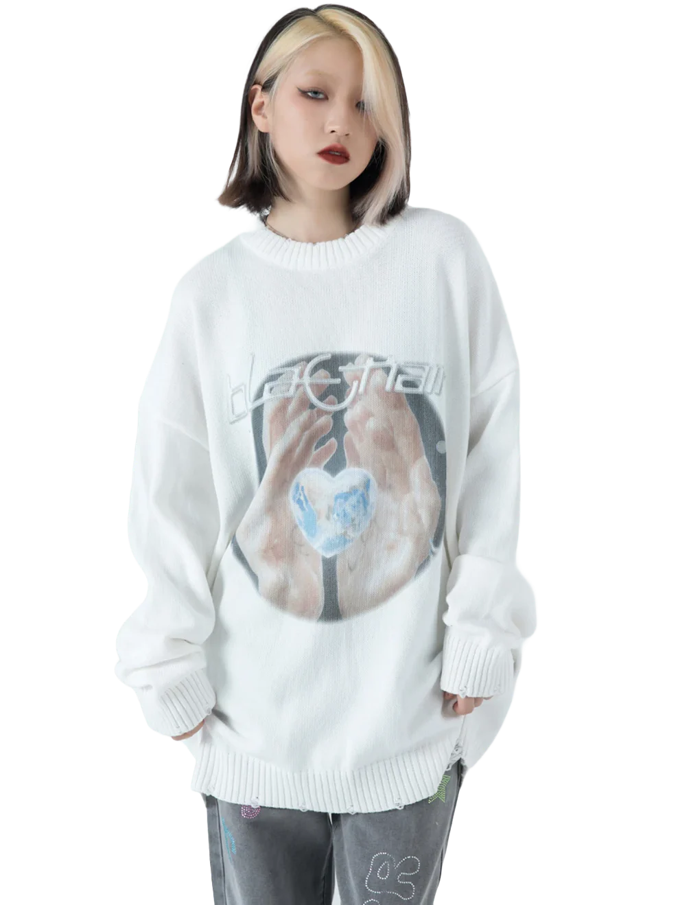 'Black Air' Oversized Knit Sweater - Image 7