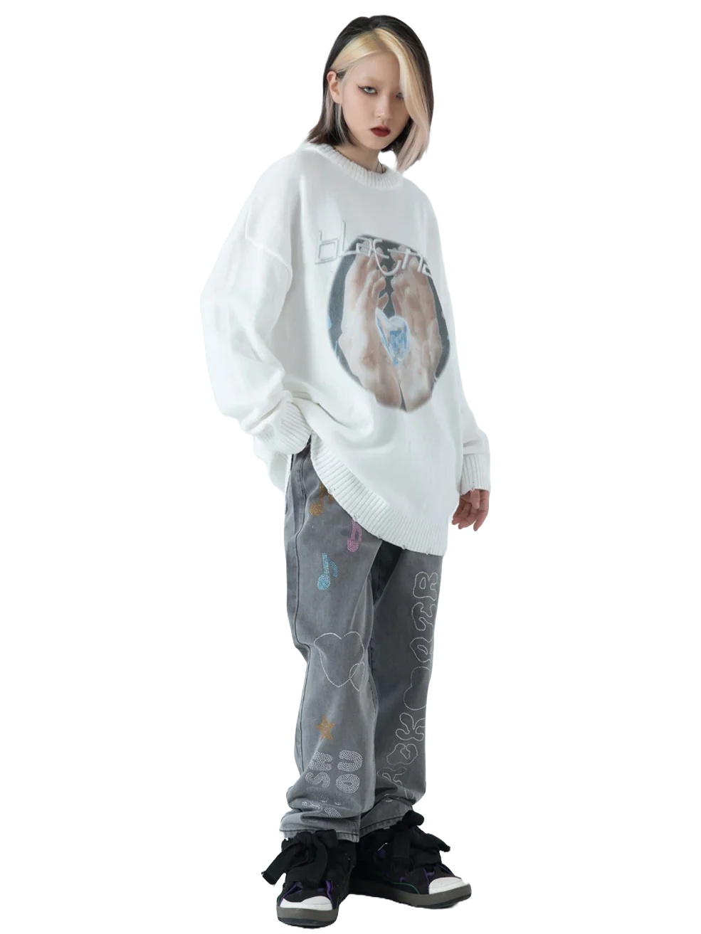 'Black Air' Oversized Knit Sweater - Image 8
