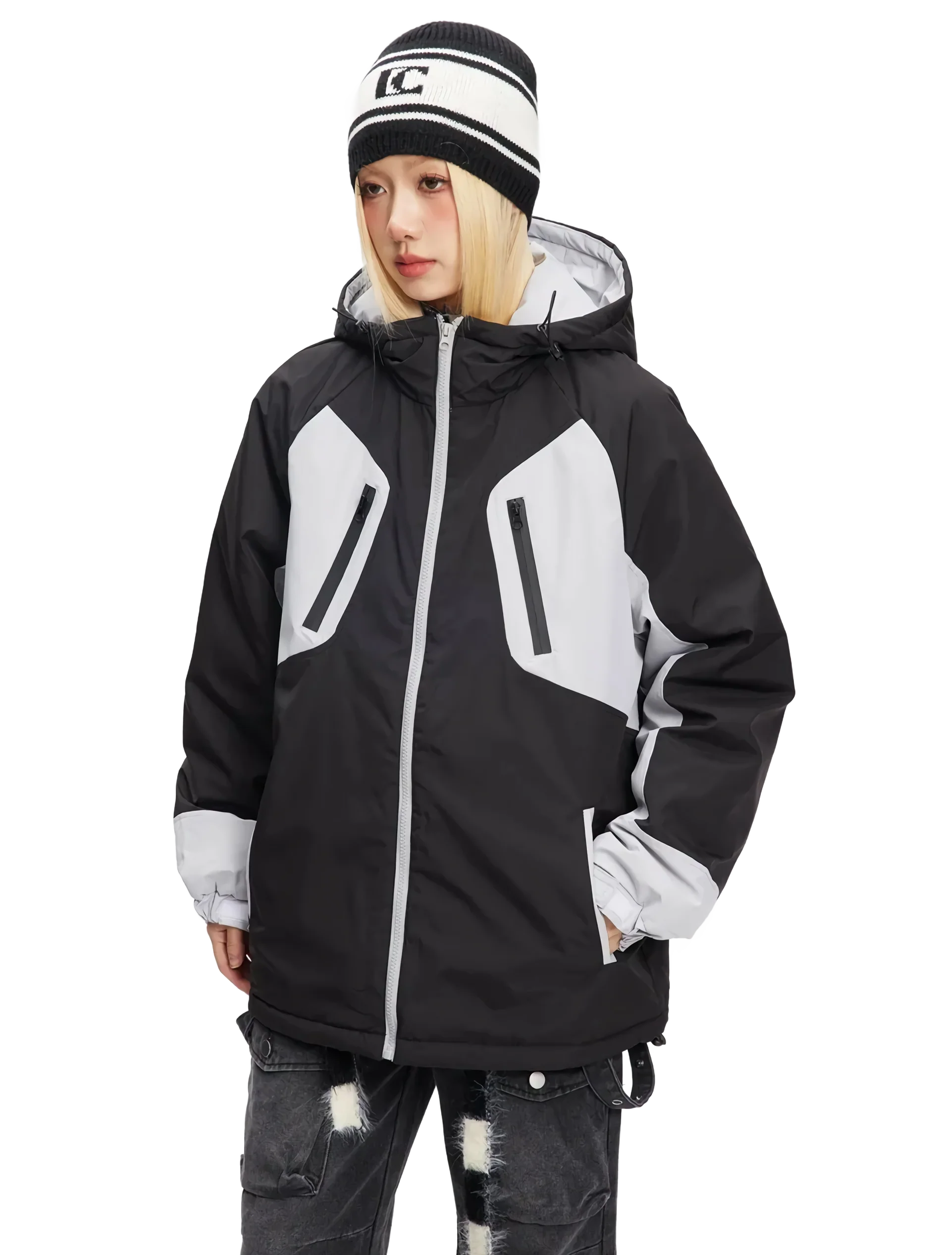 'Black Ice' Hooded Snowboard Jacket