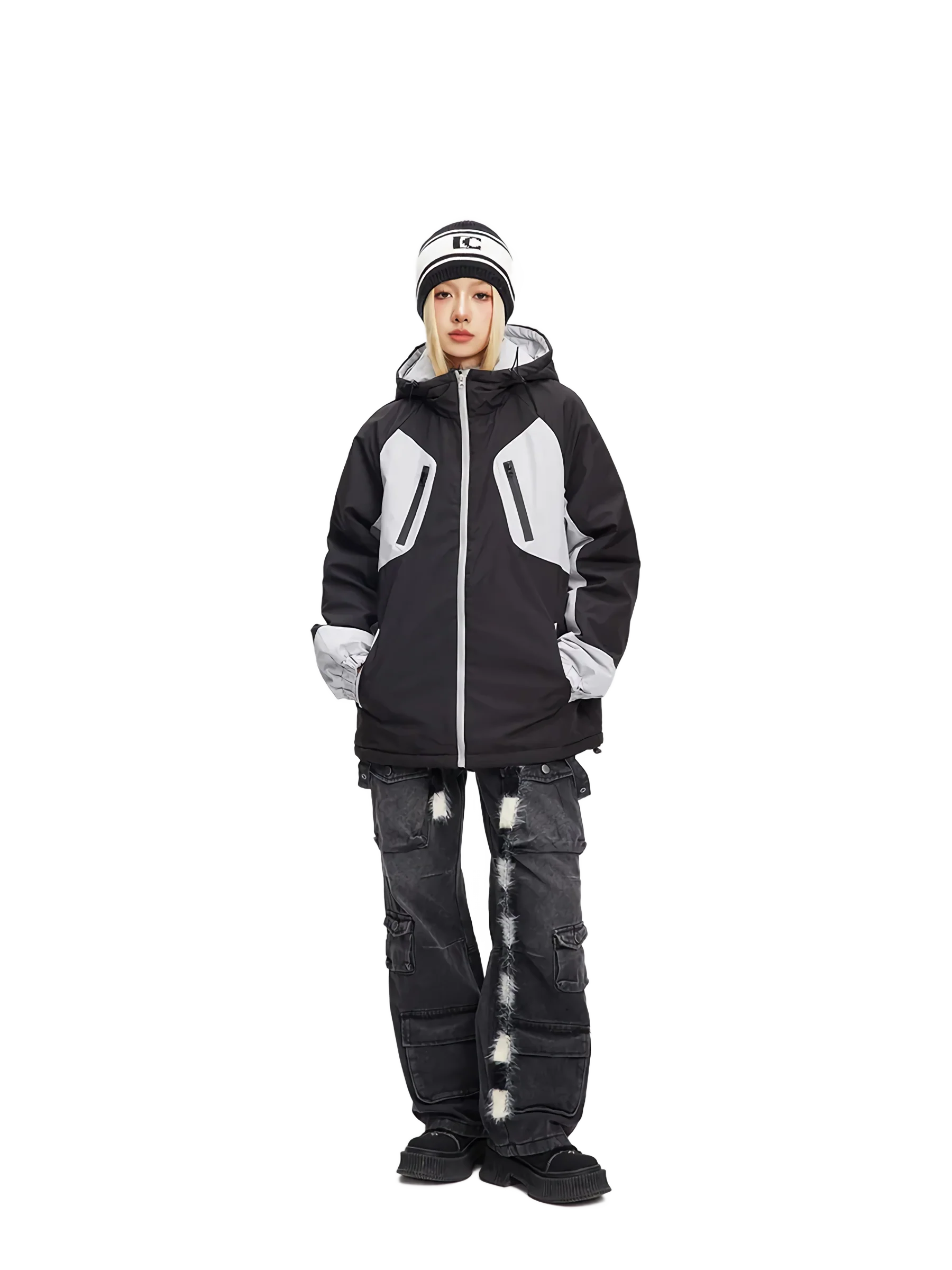 'Black Ice' Hooded Snowboard Jacket - Image 3