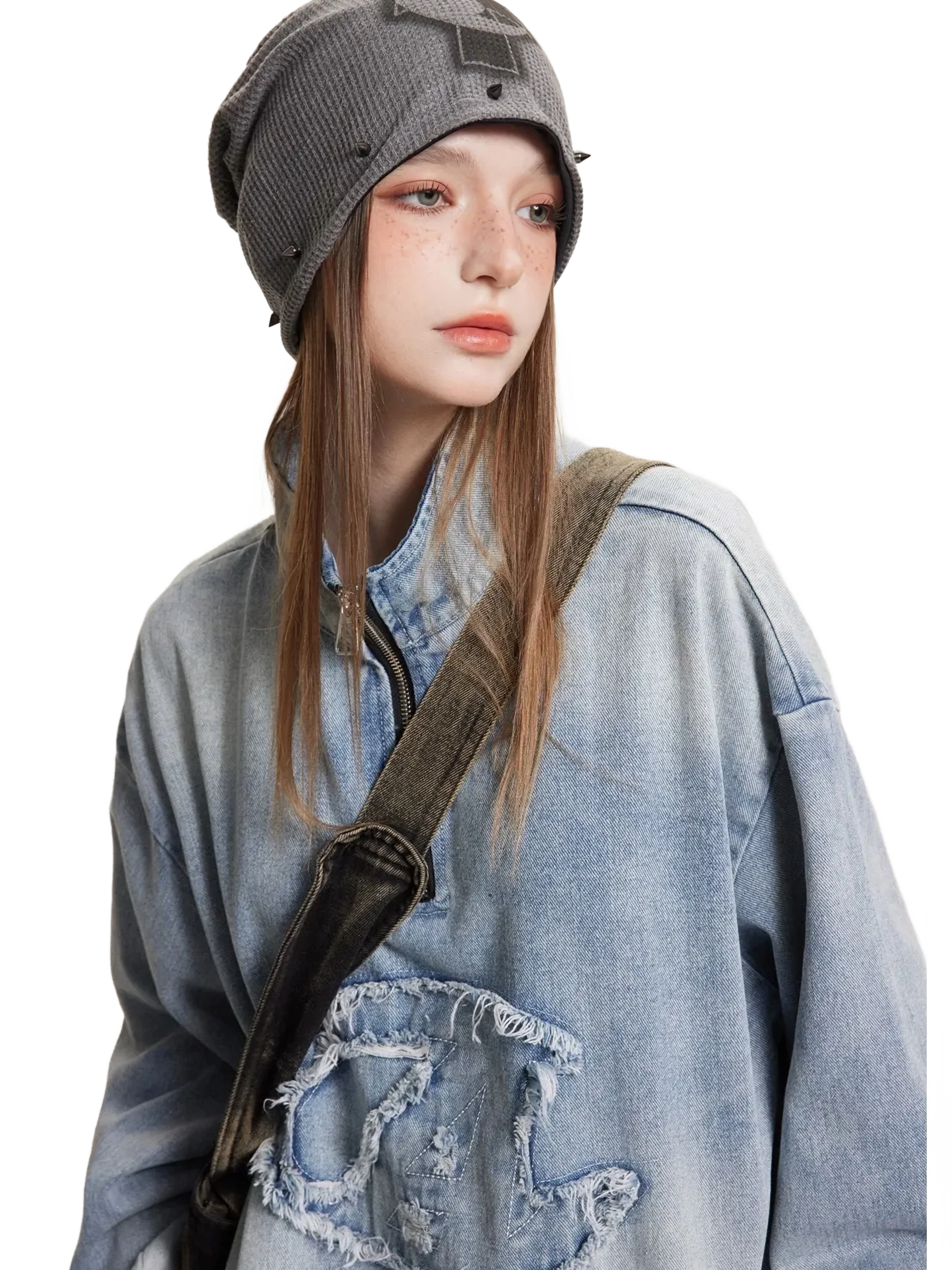 'Blue Moon' Half Zip Denim Pullover - Image 2