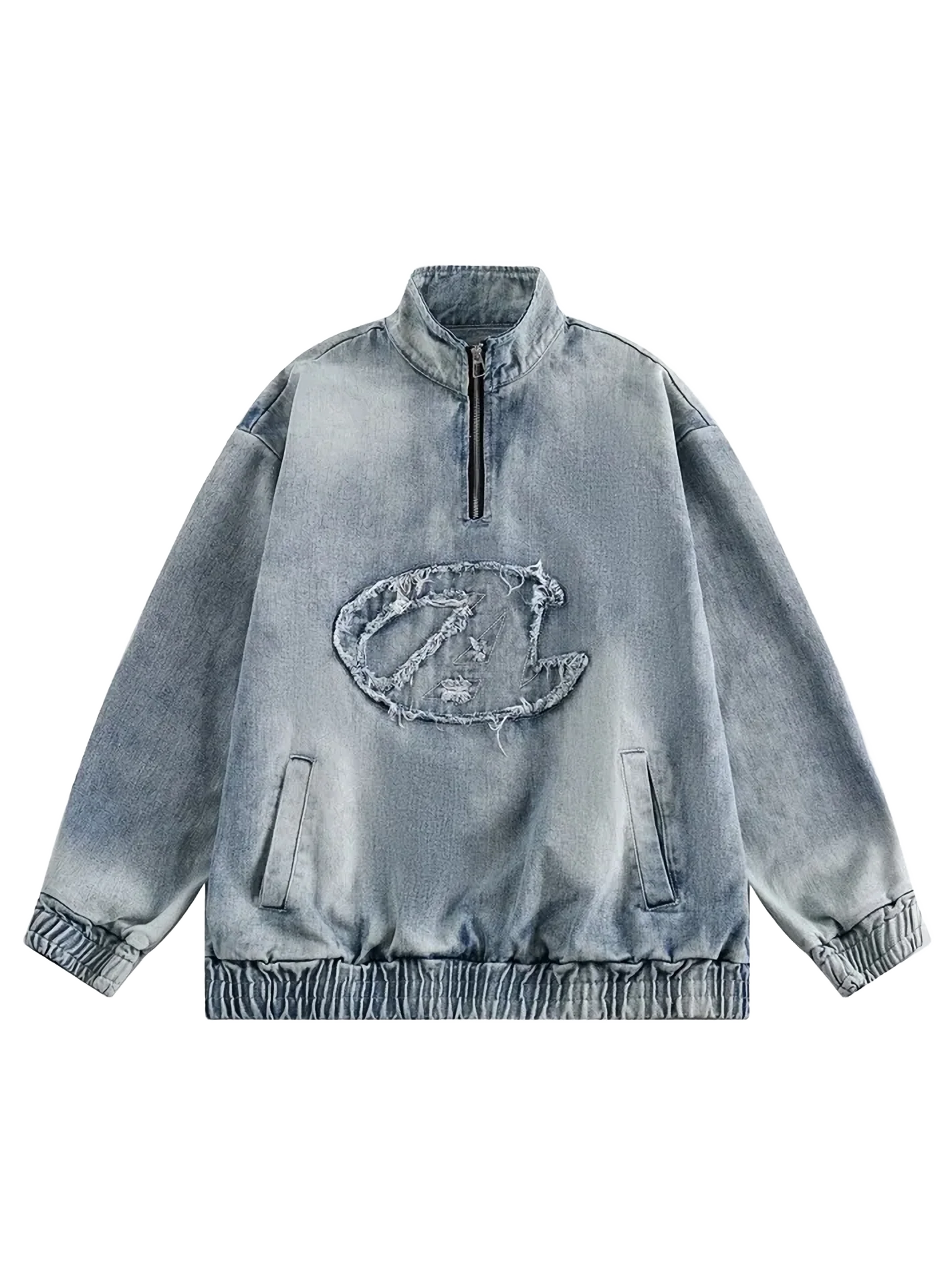 'Blue Moon' Half Zip Denim Pullover - Image 5