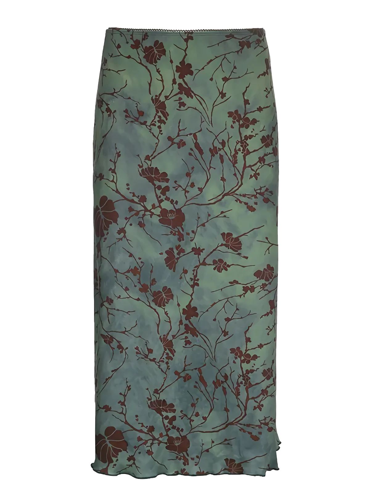 Botanical Satin Midi Skirt - Image 6