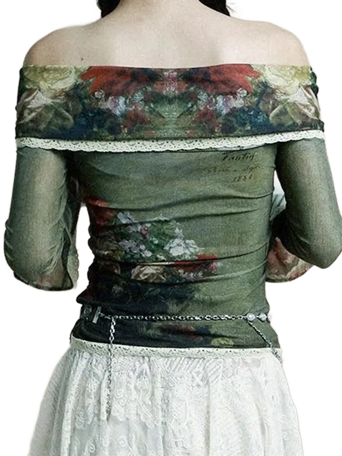 'Bouquet' Off-Shoulder Flare Top - Image 3