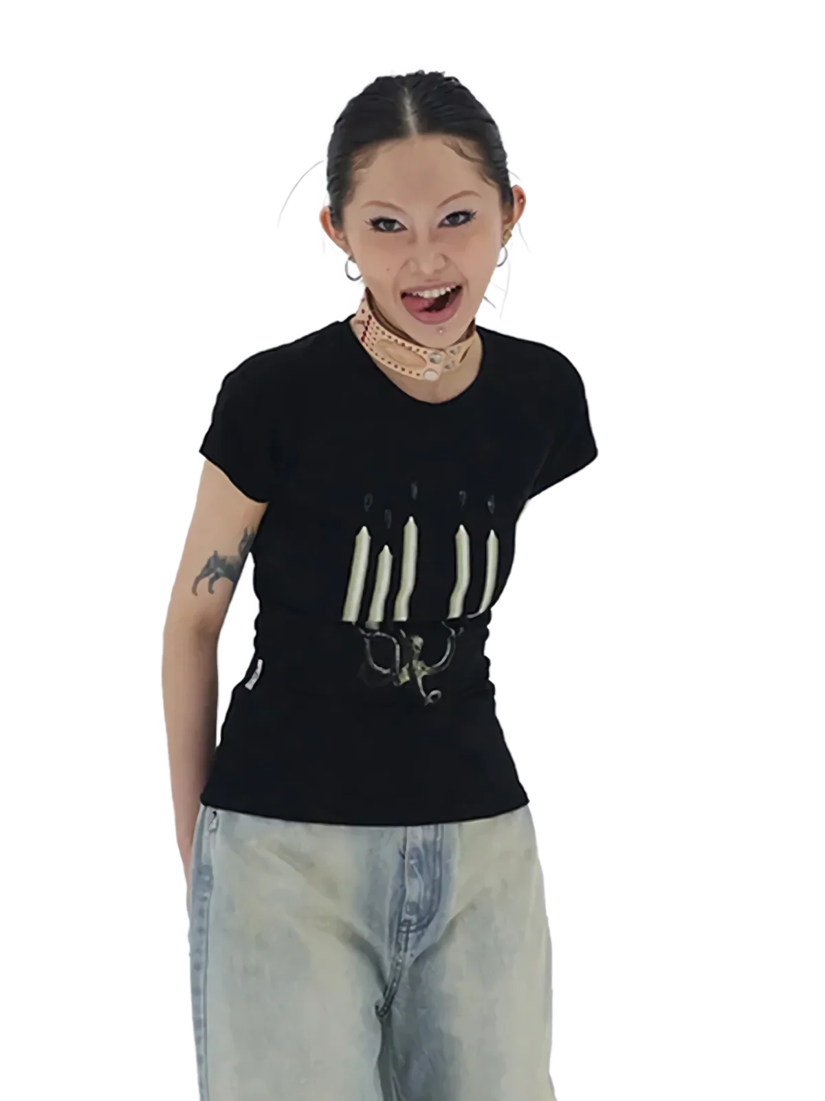 'Candelabra' Graphic Print Tee - Image 2