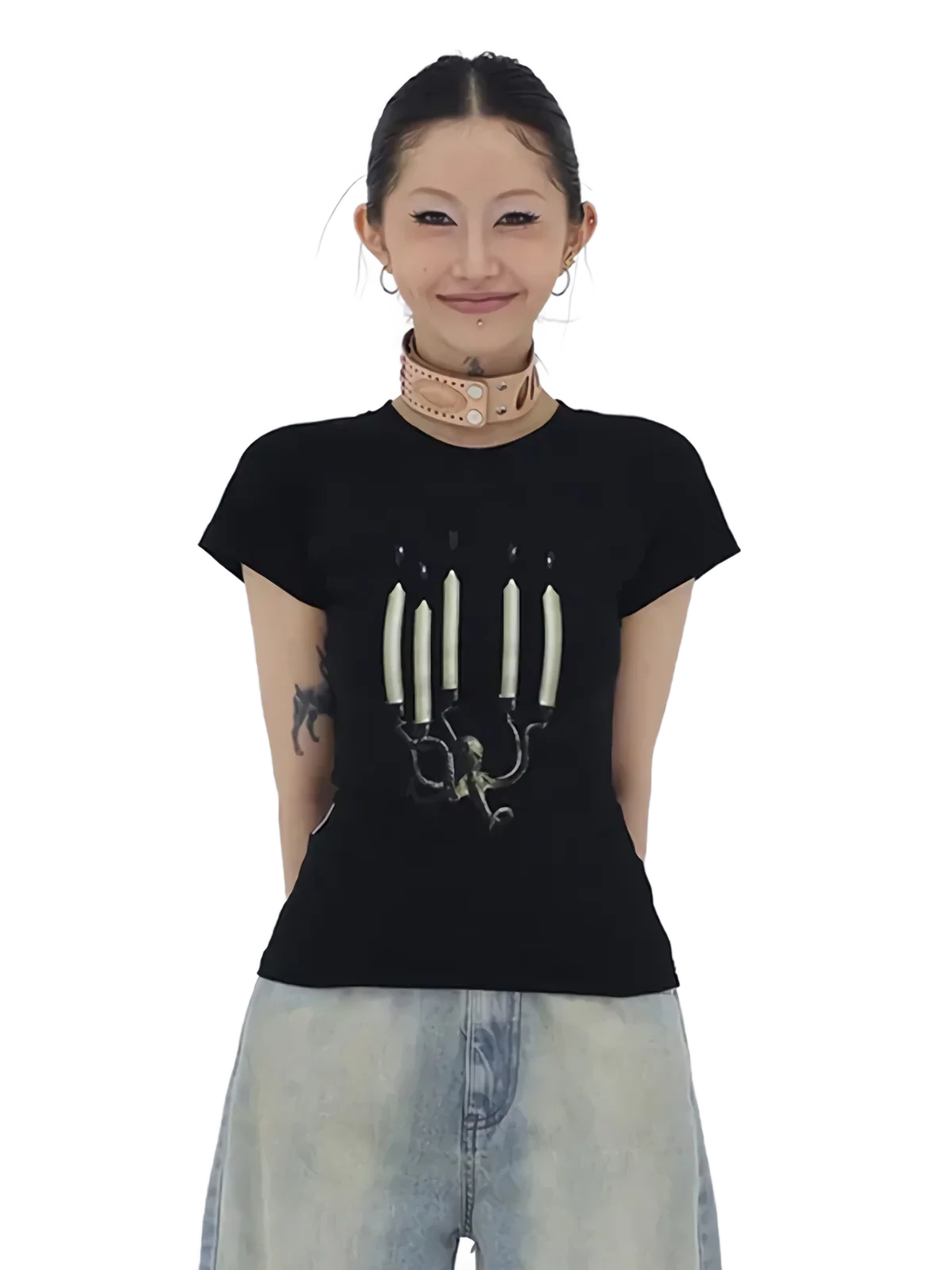 'Candelabra' Graphic Print Tee - Image 3