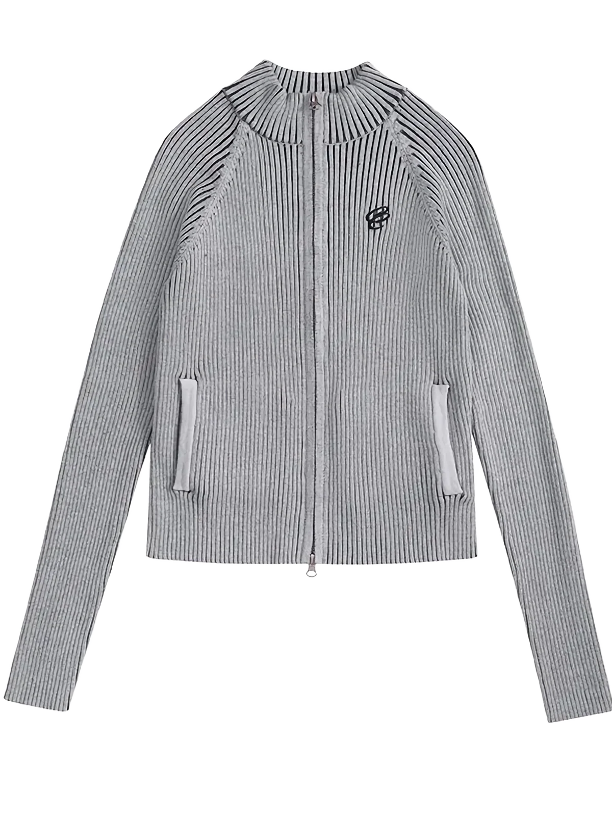 Chic Zip Up Knit Cardigan - Image 5
