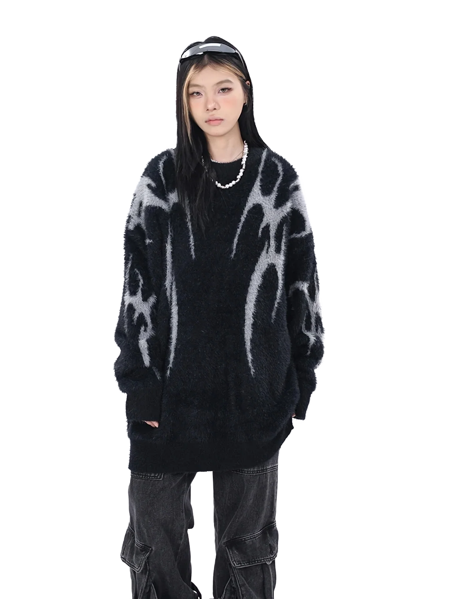 Chrome-Kin Oversized Knit Sweater