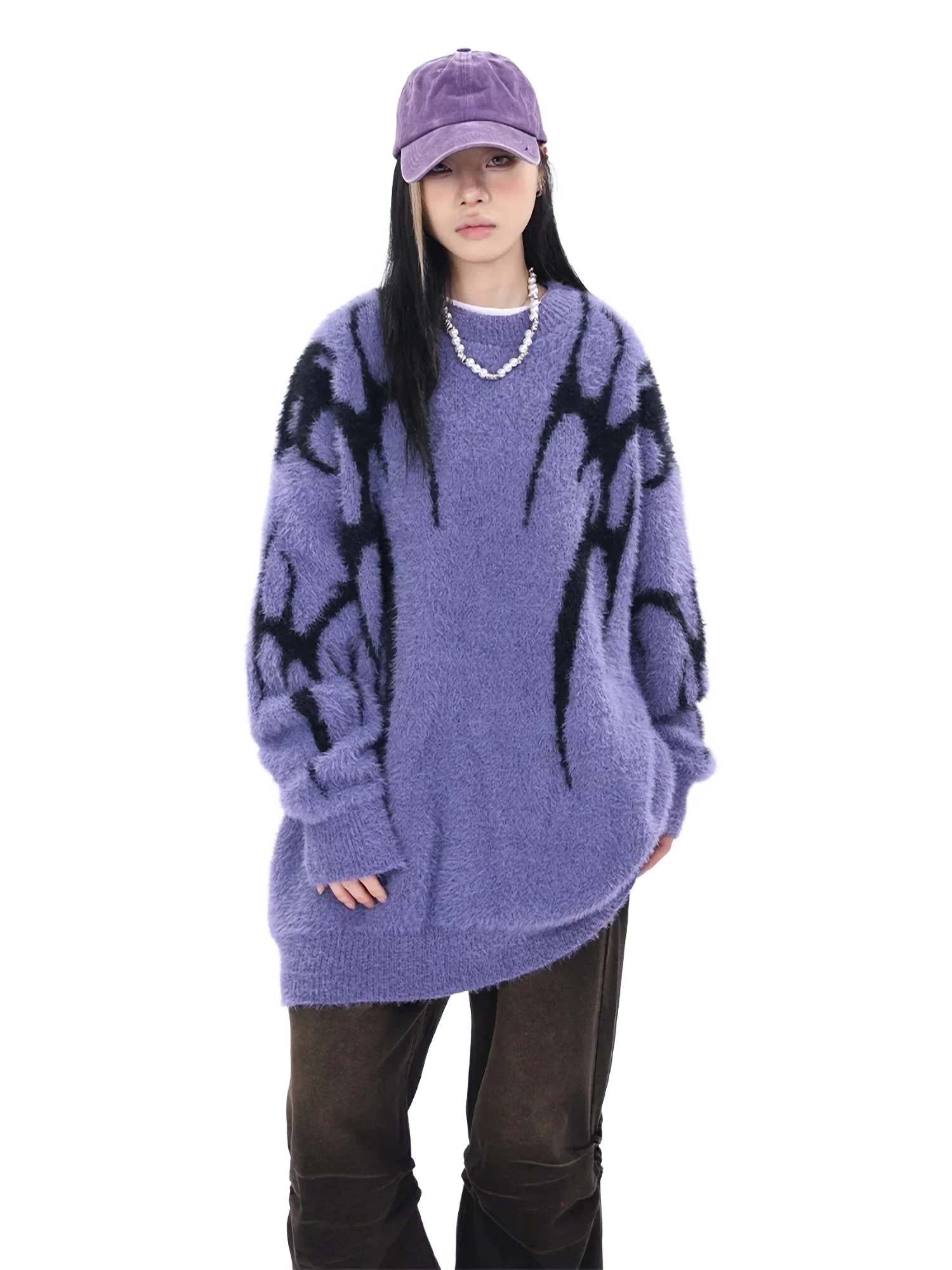 Chrome-Kin Oversized Knit Sweater - Image 2