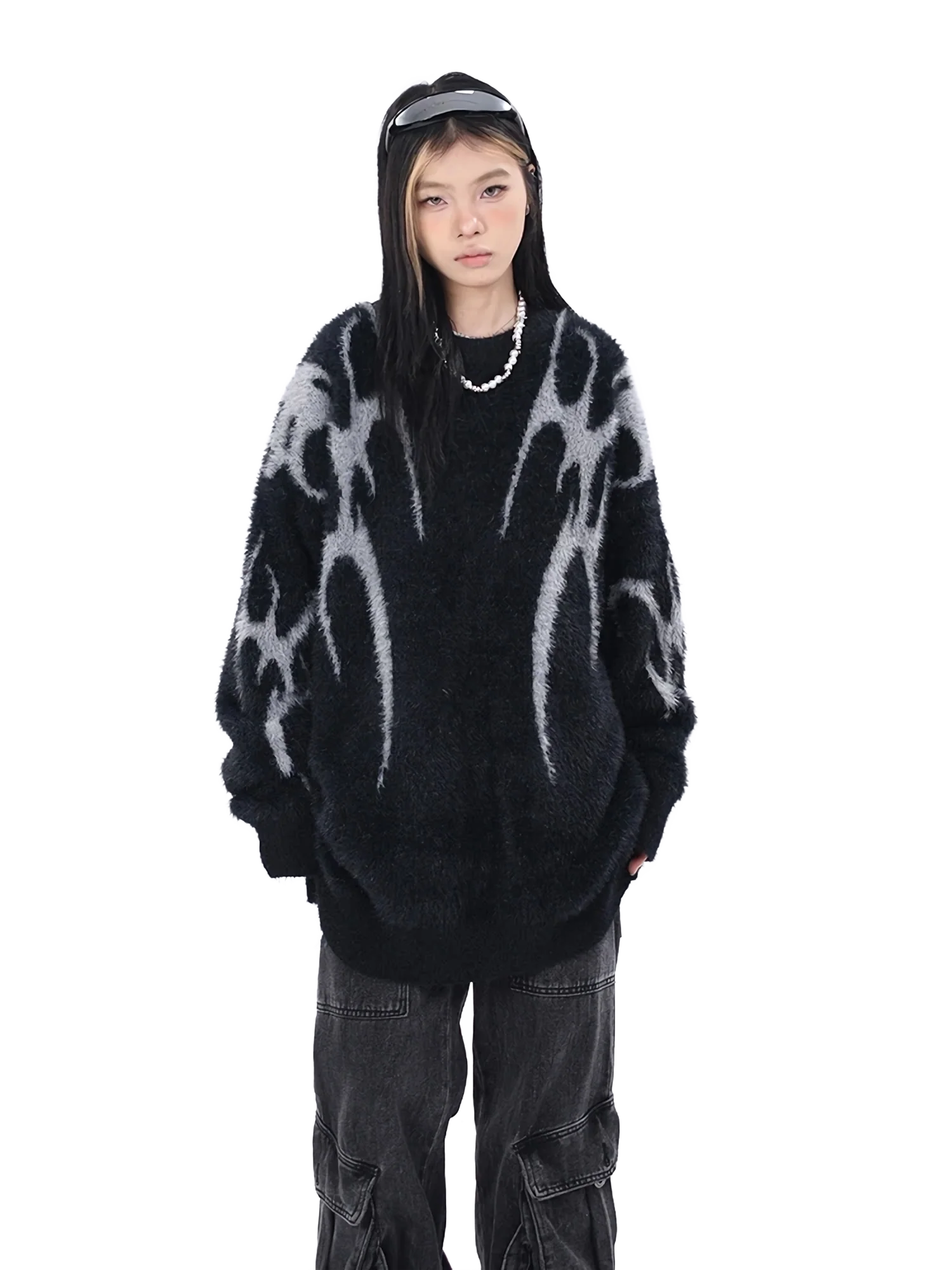 Chrome-Kin Oversized Knit Sweater - Image 4