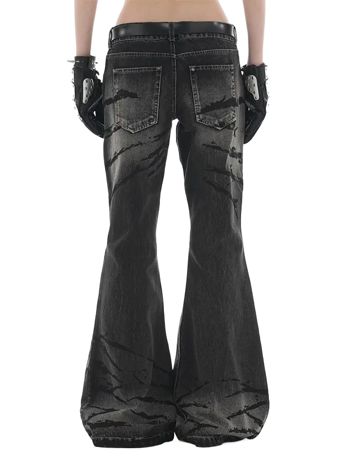 'Claw' Flare Leg Black Denim Jeans - Image 5