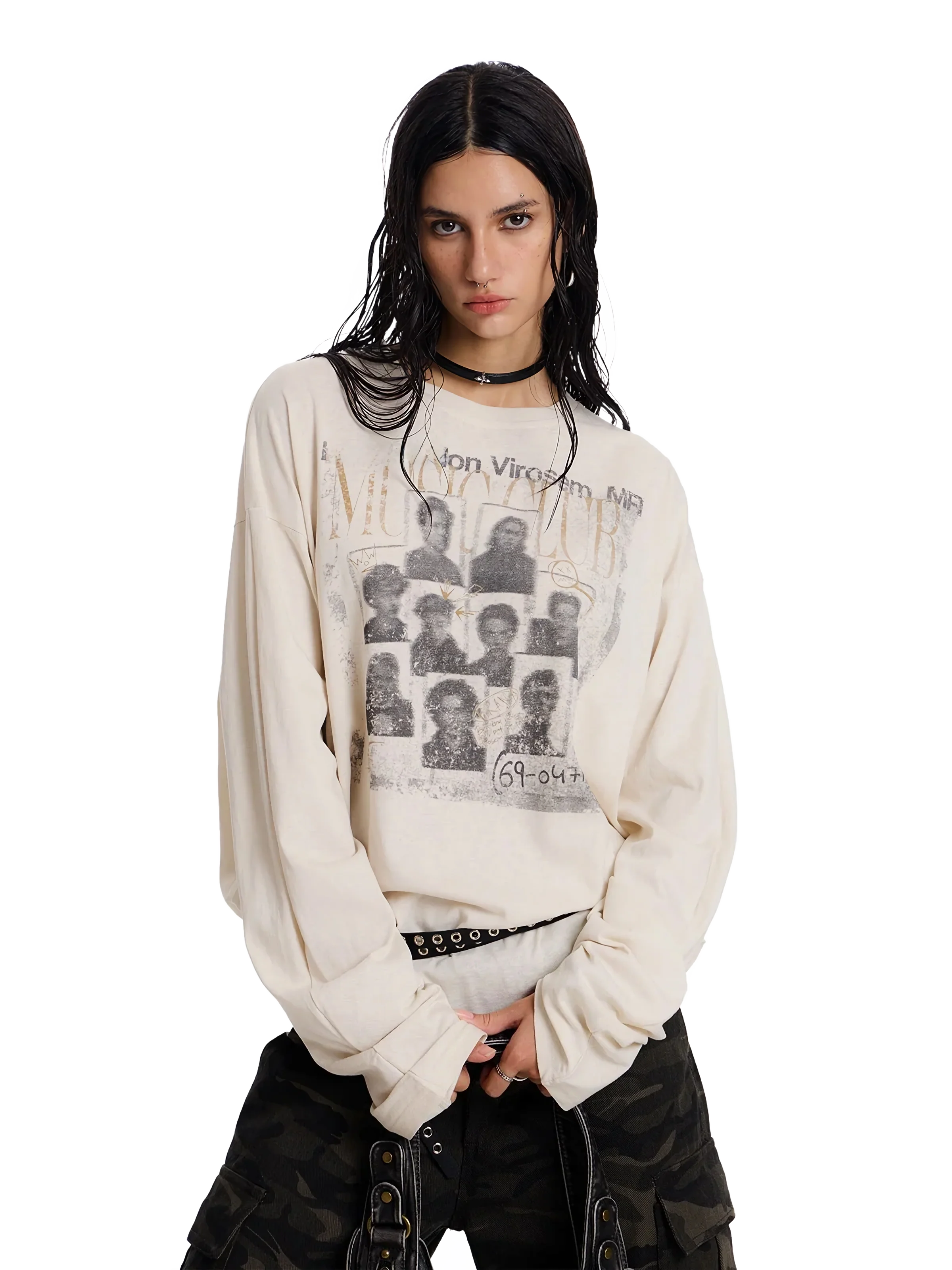'Codex' Oversized Long Sleeve Cotton Tee