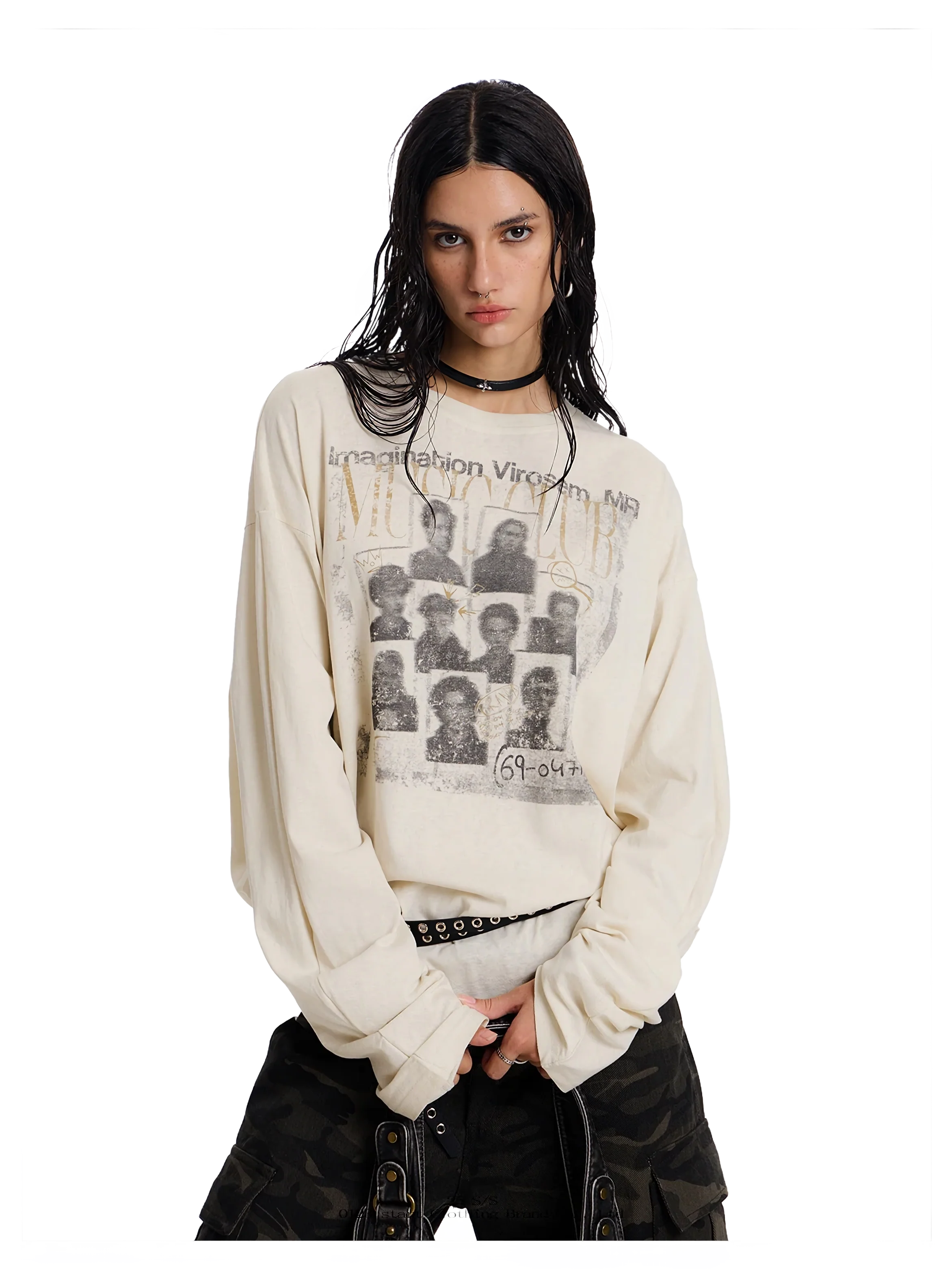 'Codex' Oversized Long Sleeve Cotton Tee - Image 4