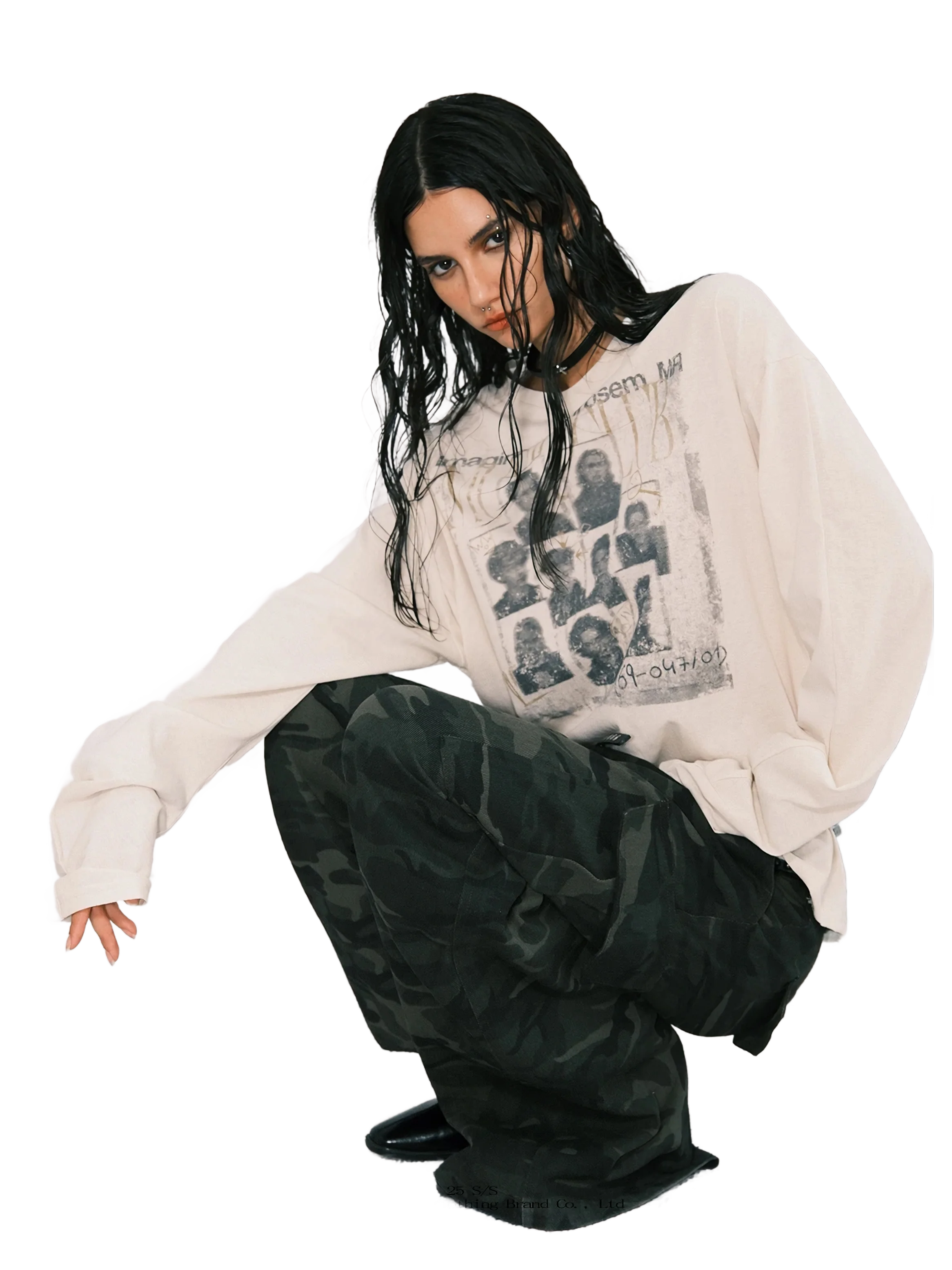 'Codex' Oversized Long Sleeve Cotton Tee - Image 6