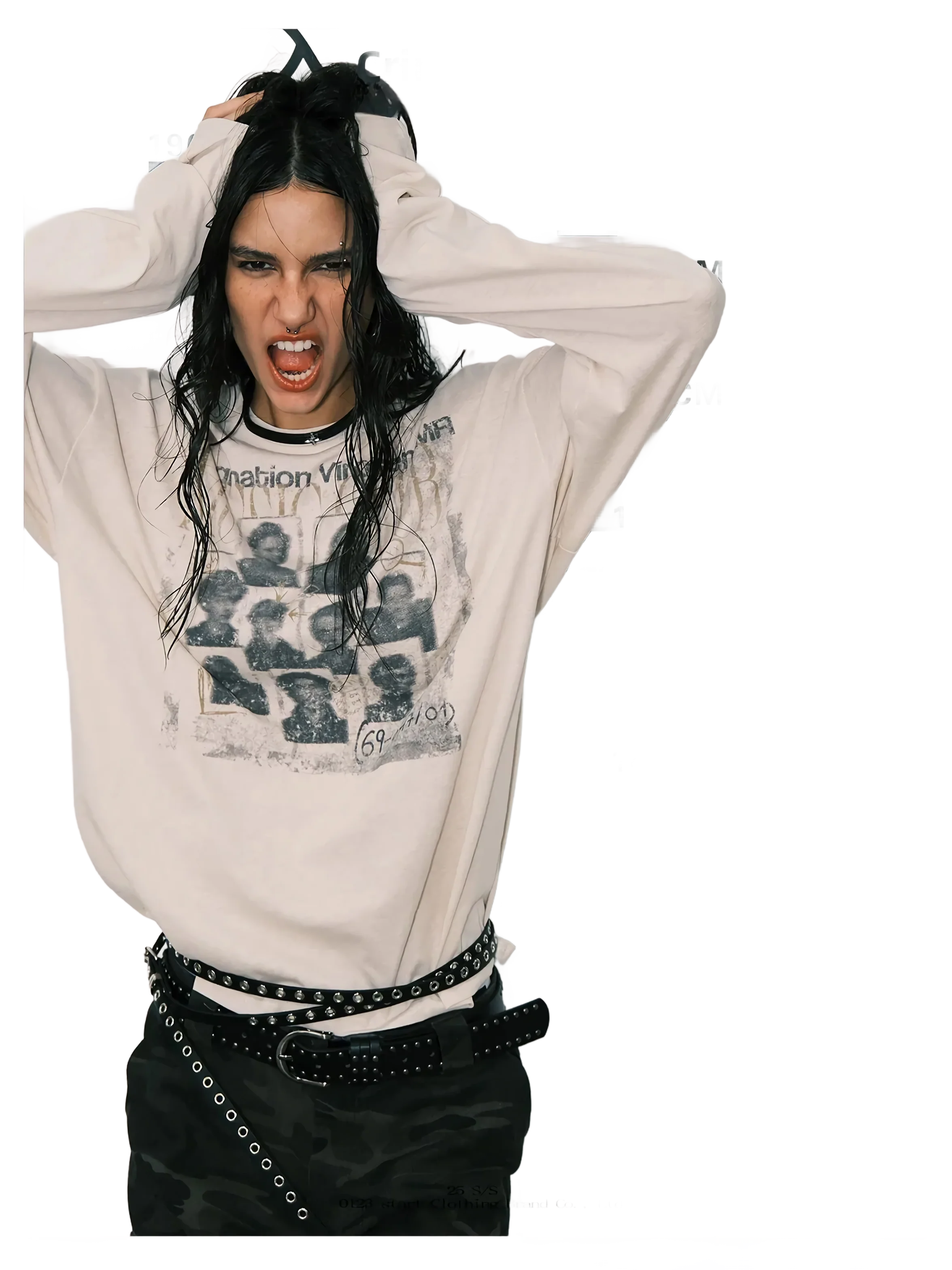 'Codex' Oversized Long Sleeve Cotton Tee - Image 7