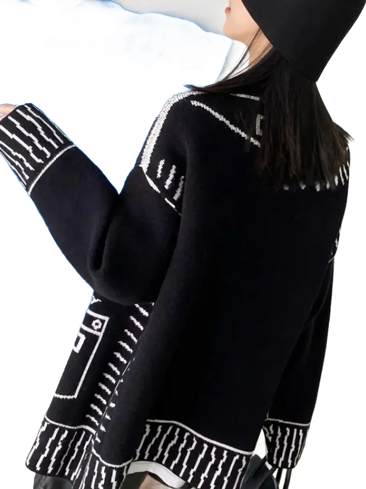 Contrast Trim Button Up Knit Cardigan - Image 3