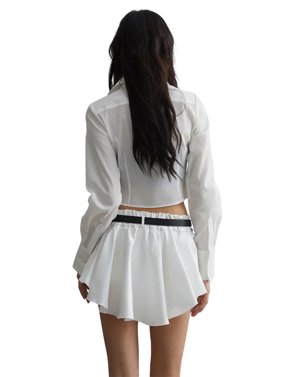 Cropped Button-Up Cotton Blouse - Image 5