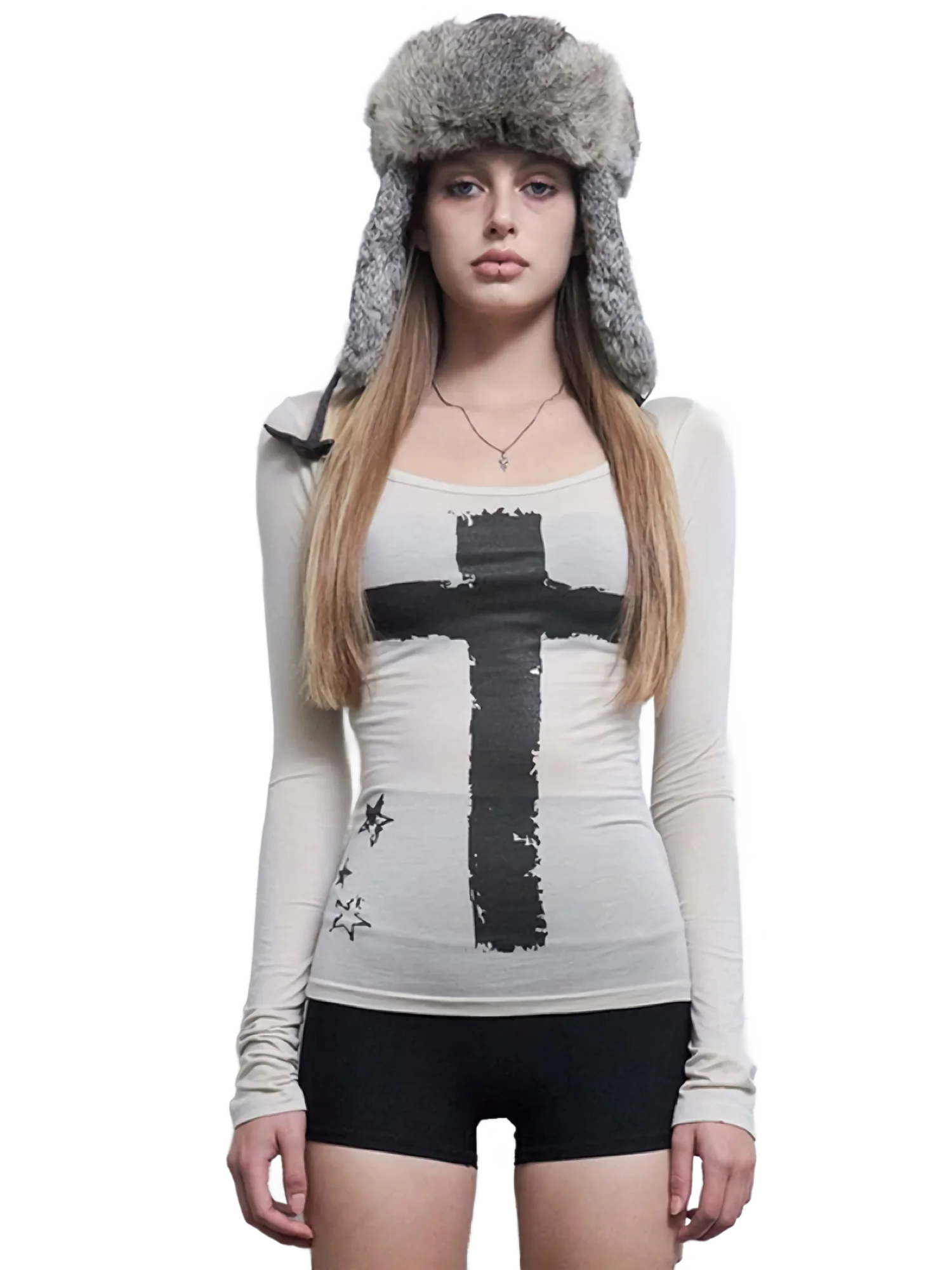 'Cruciform' Sheer Long Sleeve Tee - Image 5