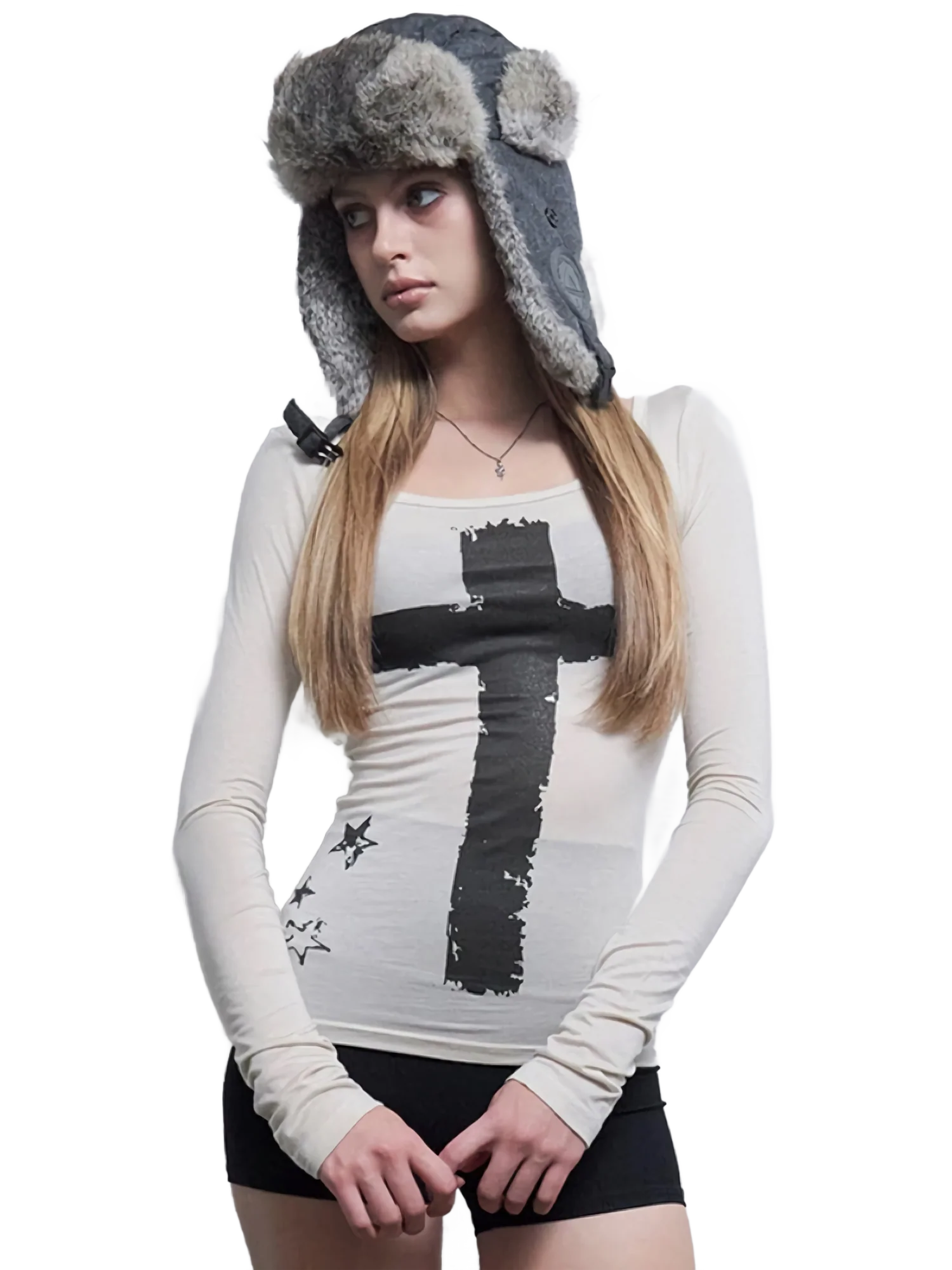 'Cruciform' Sheer Long Sleeve Tee - Image 6