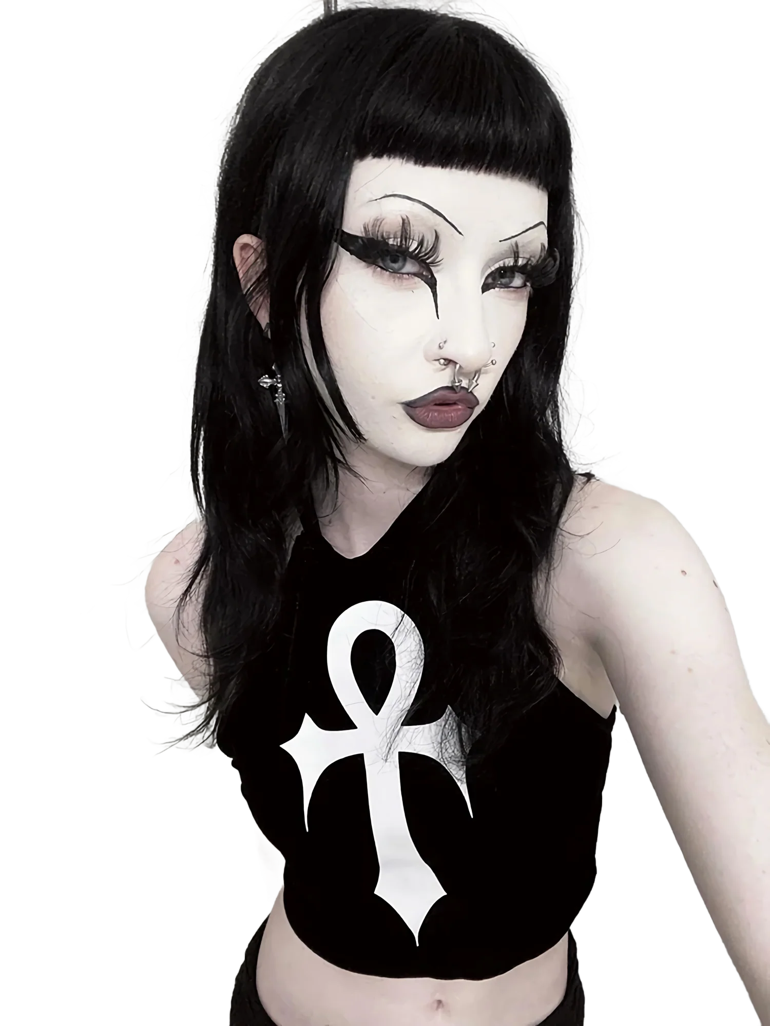 'Crux Ansata' Custom Print Cropped Cotton Tank Top