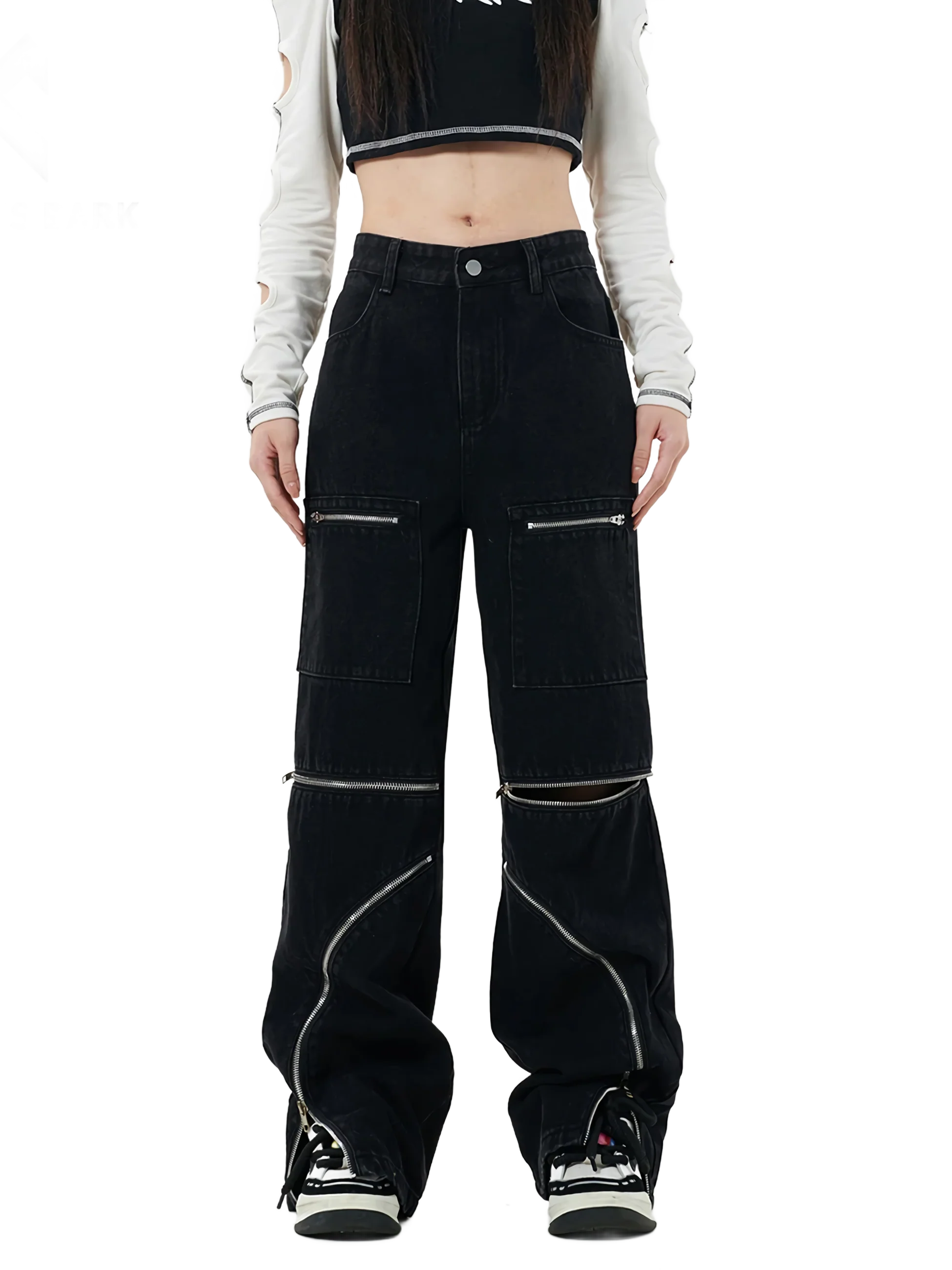 Custom Zip Straight Leg Denim Jeans