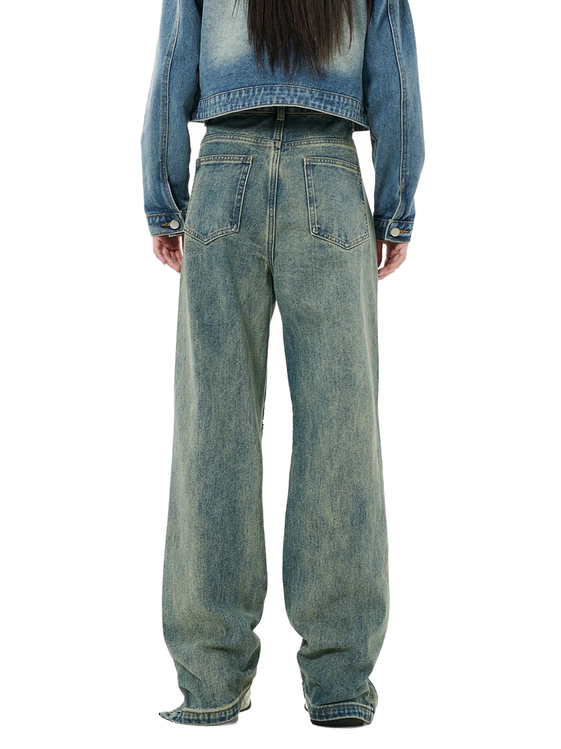 Custom Zip Straight Leg Denim Jeans - Image 3