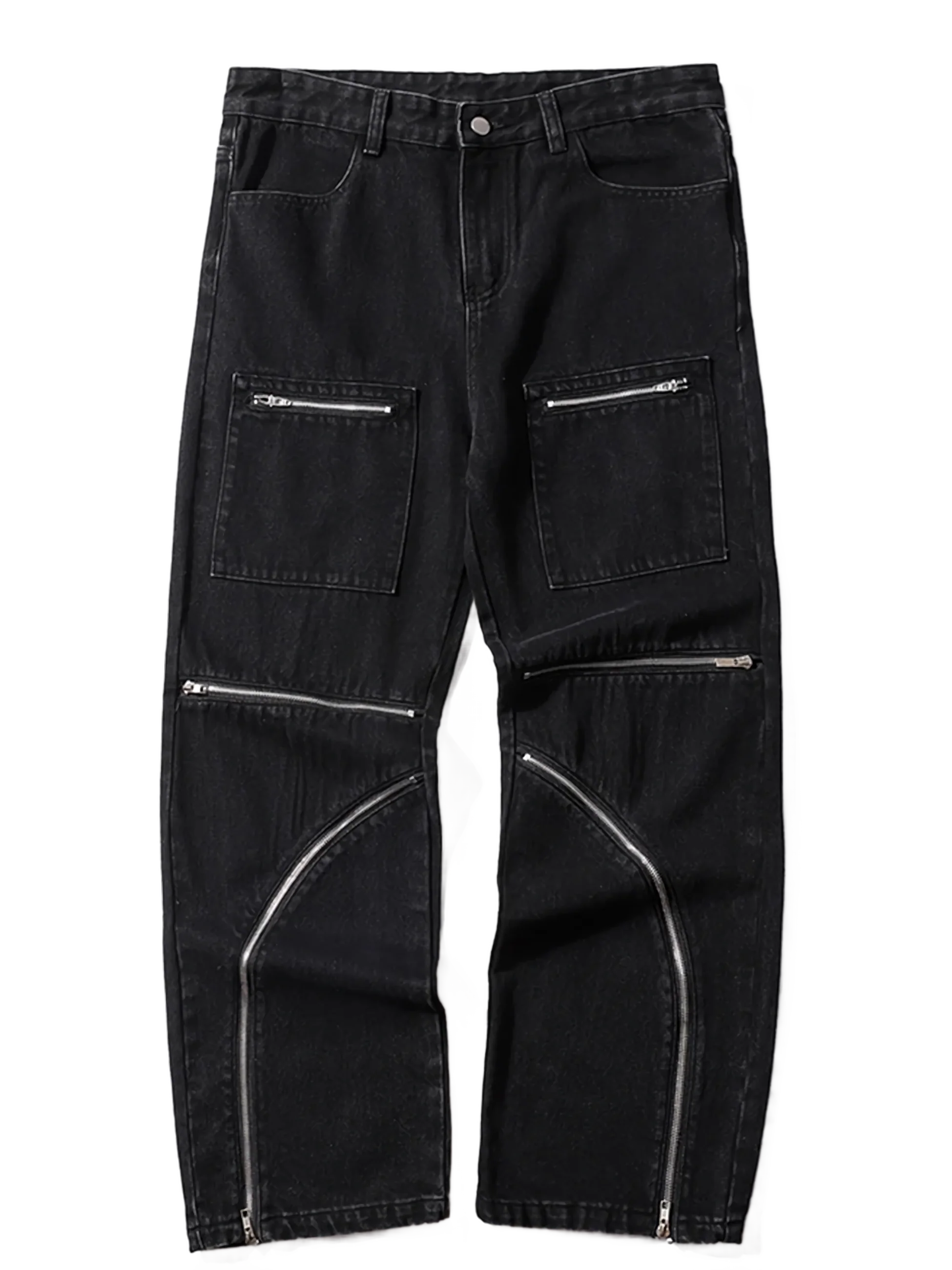 Custom Zip Straight Leg Denim Jeans - Image 4