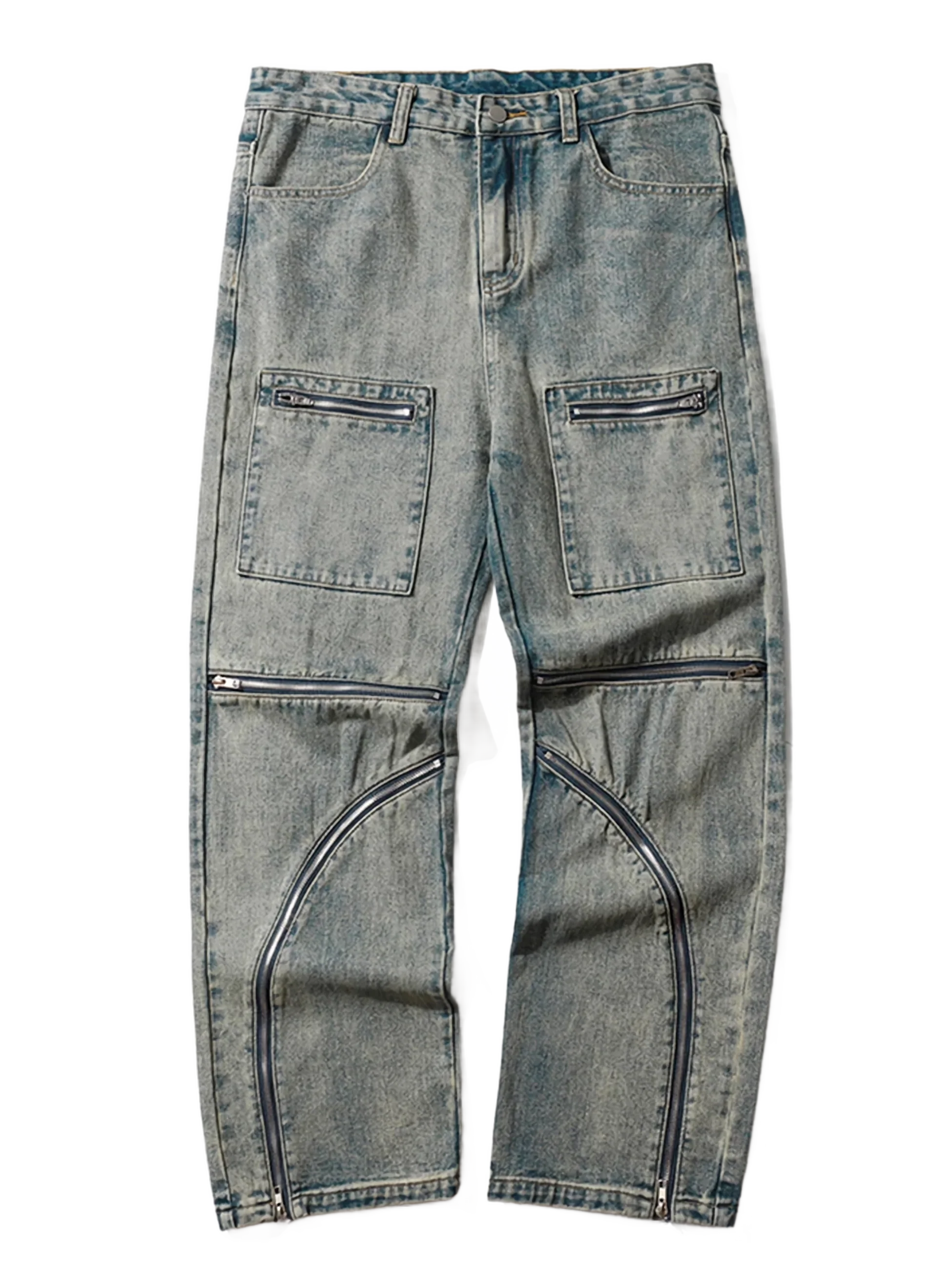Custom Zip Straight Leg Denim Jeans - Image 5