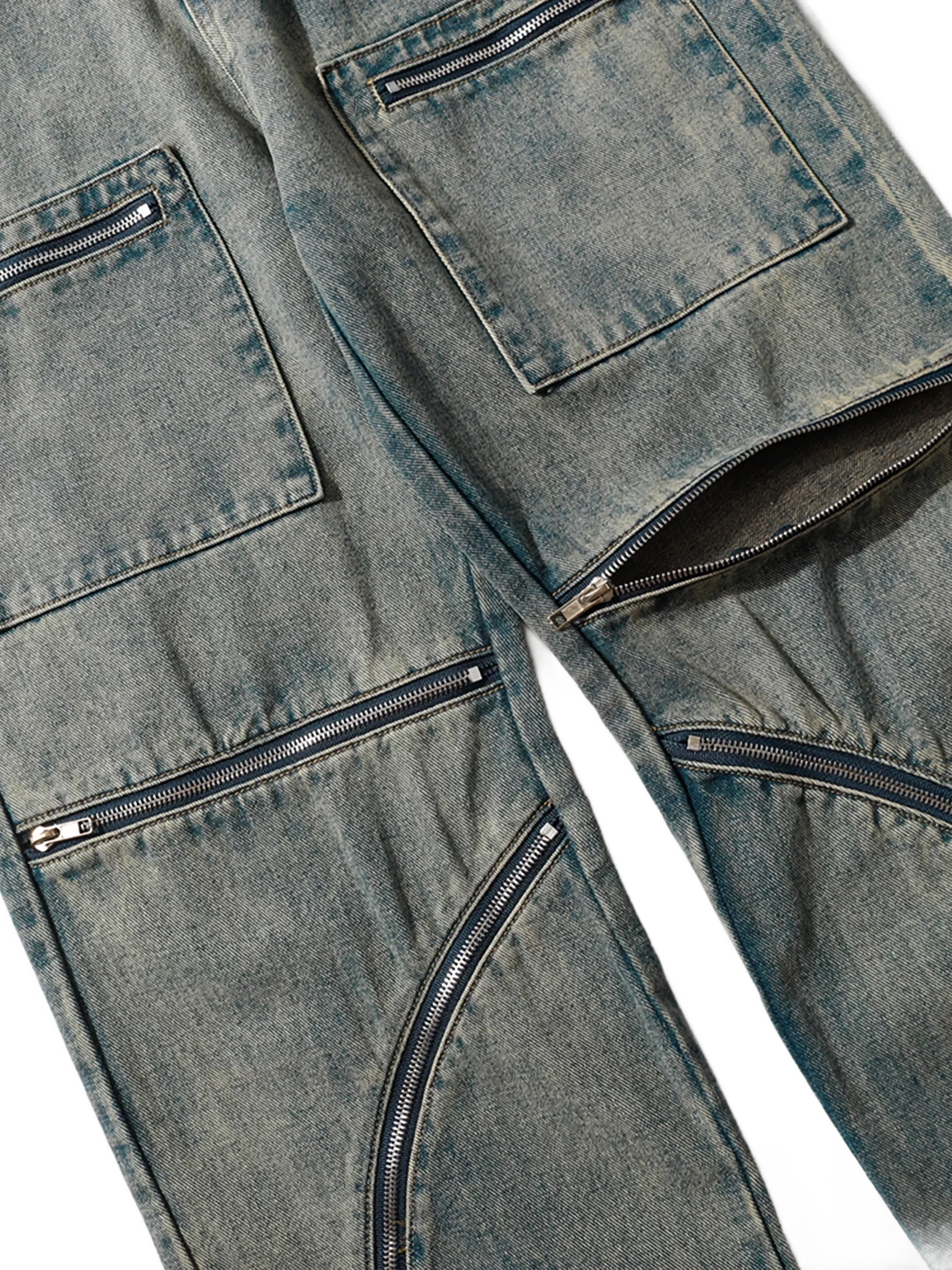 Custom Zip Straight Leg Denim Jeans - Image 6