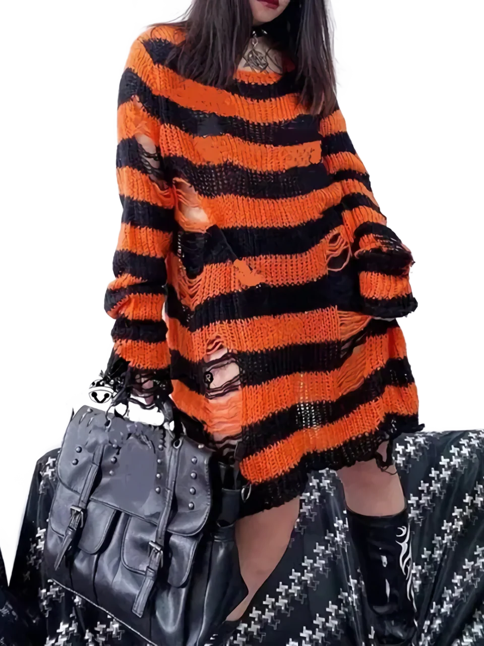 Dark Enigma Striped Knit Sweater - Image 4