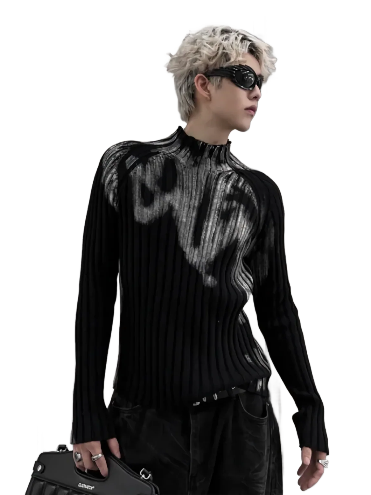 'Daub' High-Neck Ribbed Knit Sweater - Image 2