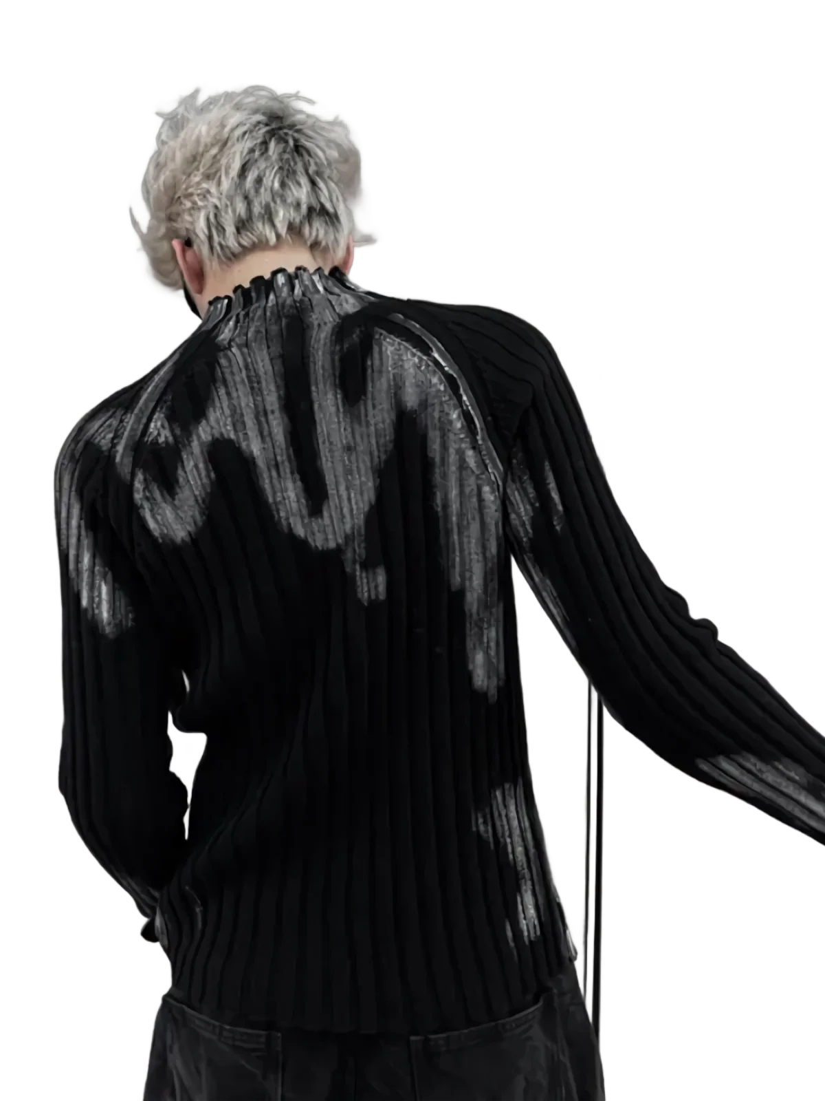 'Daub' High-Neck Ribbed Knit Sweater - Image 3