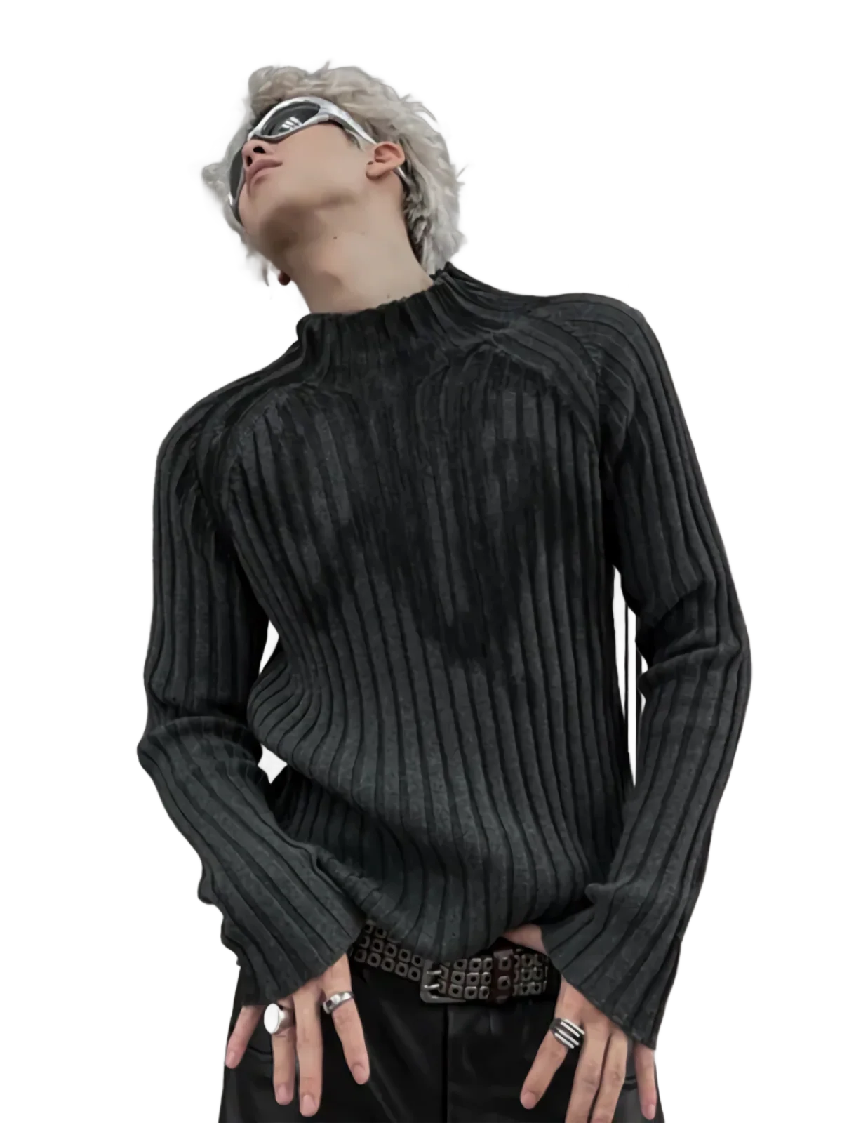 'Daub' High-Neck Ribbed Knit Sweater - Image 4