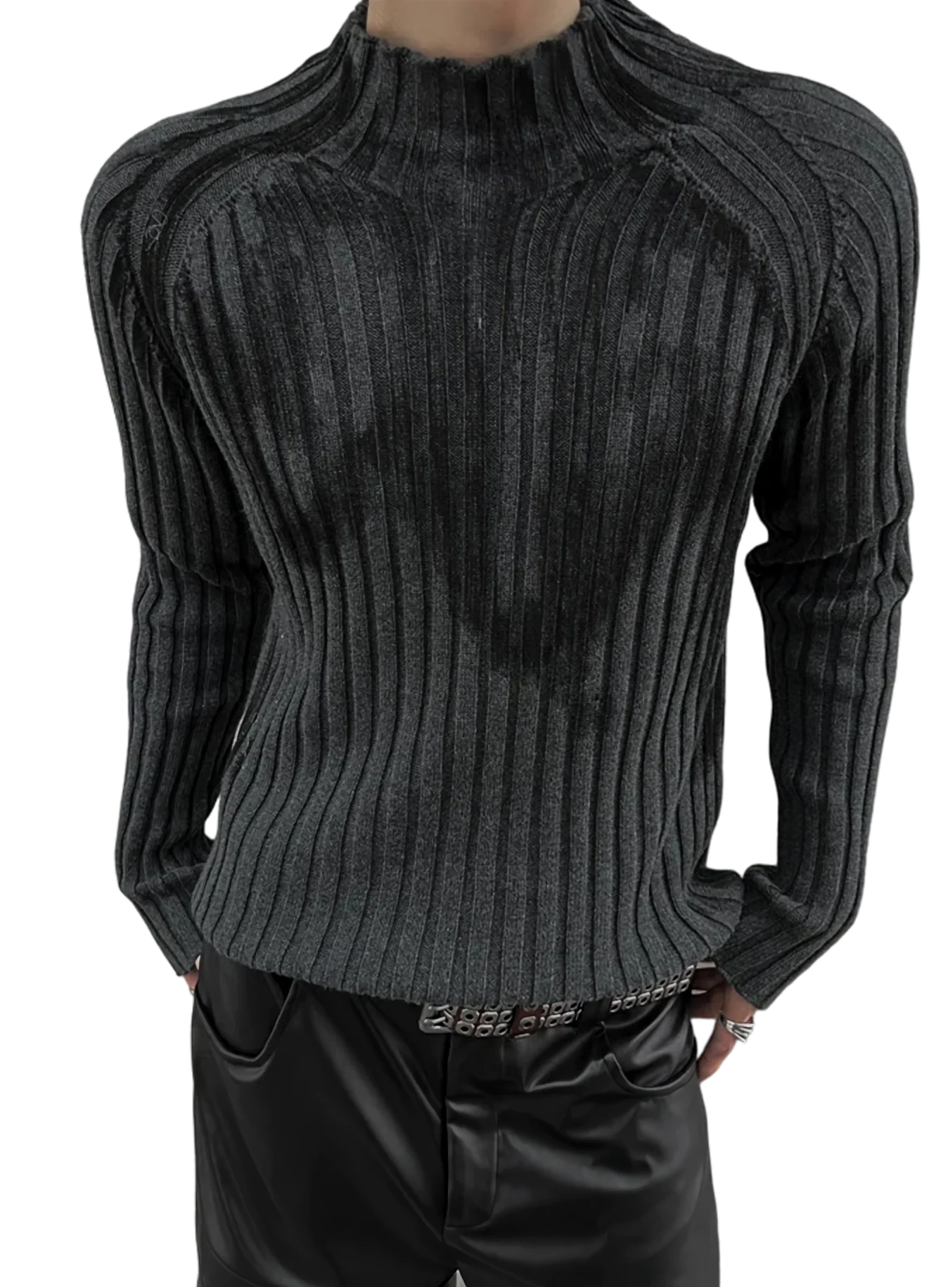 'Daub' High-Neck Ribbed Knit Sweater - Image 6