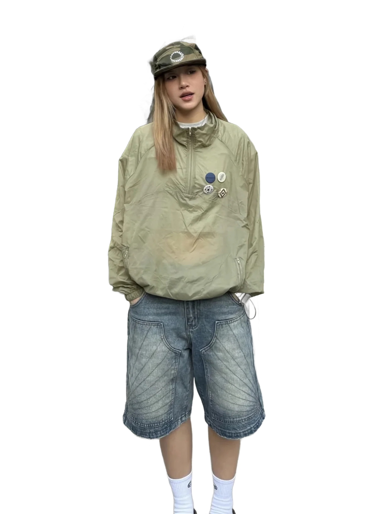 'Deco' Vintage Wash Denim Shorts - Image 3