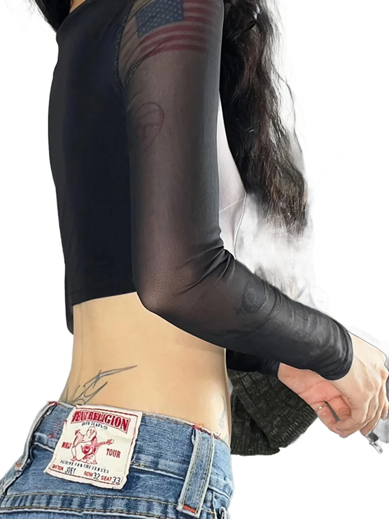 'Echo' Mesh Sleeve Crop Top - Image 5