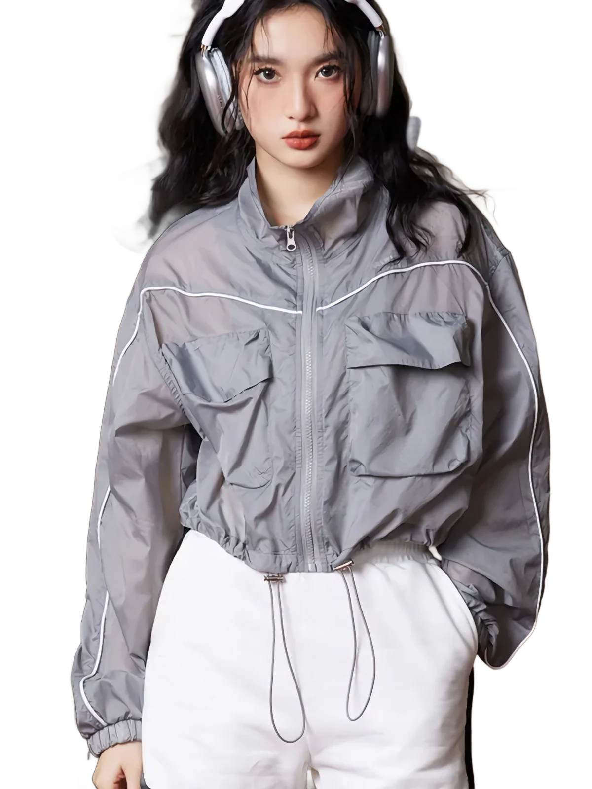 'Eclipse' Cropped Running Jacket