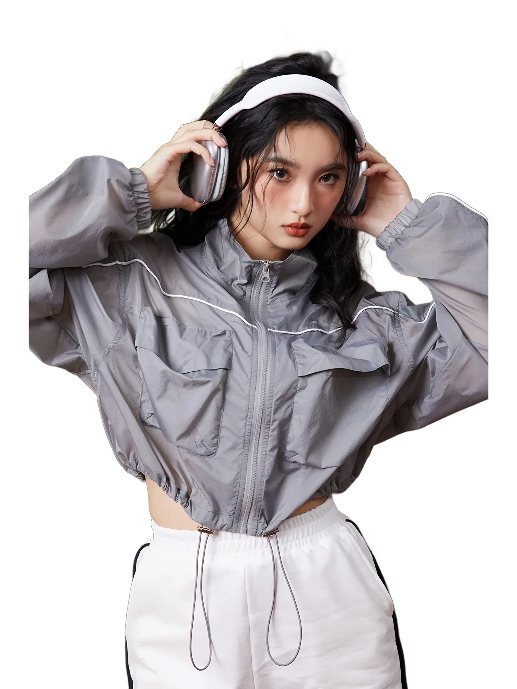 'Eclipse' Cropped Running Jacket - Image 2