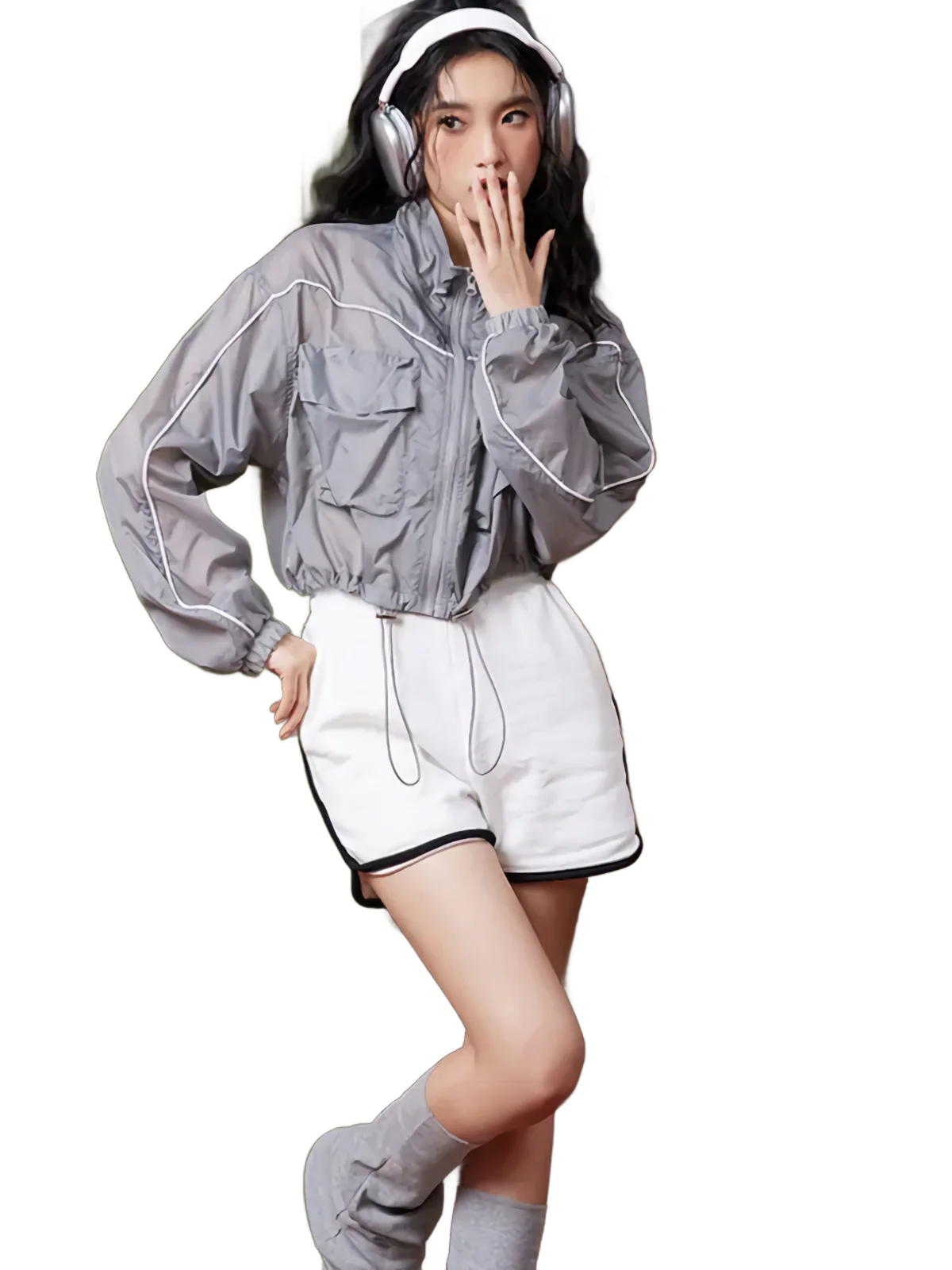 'Eclipse' Cropped Running Jacket - Image 3